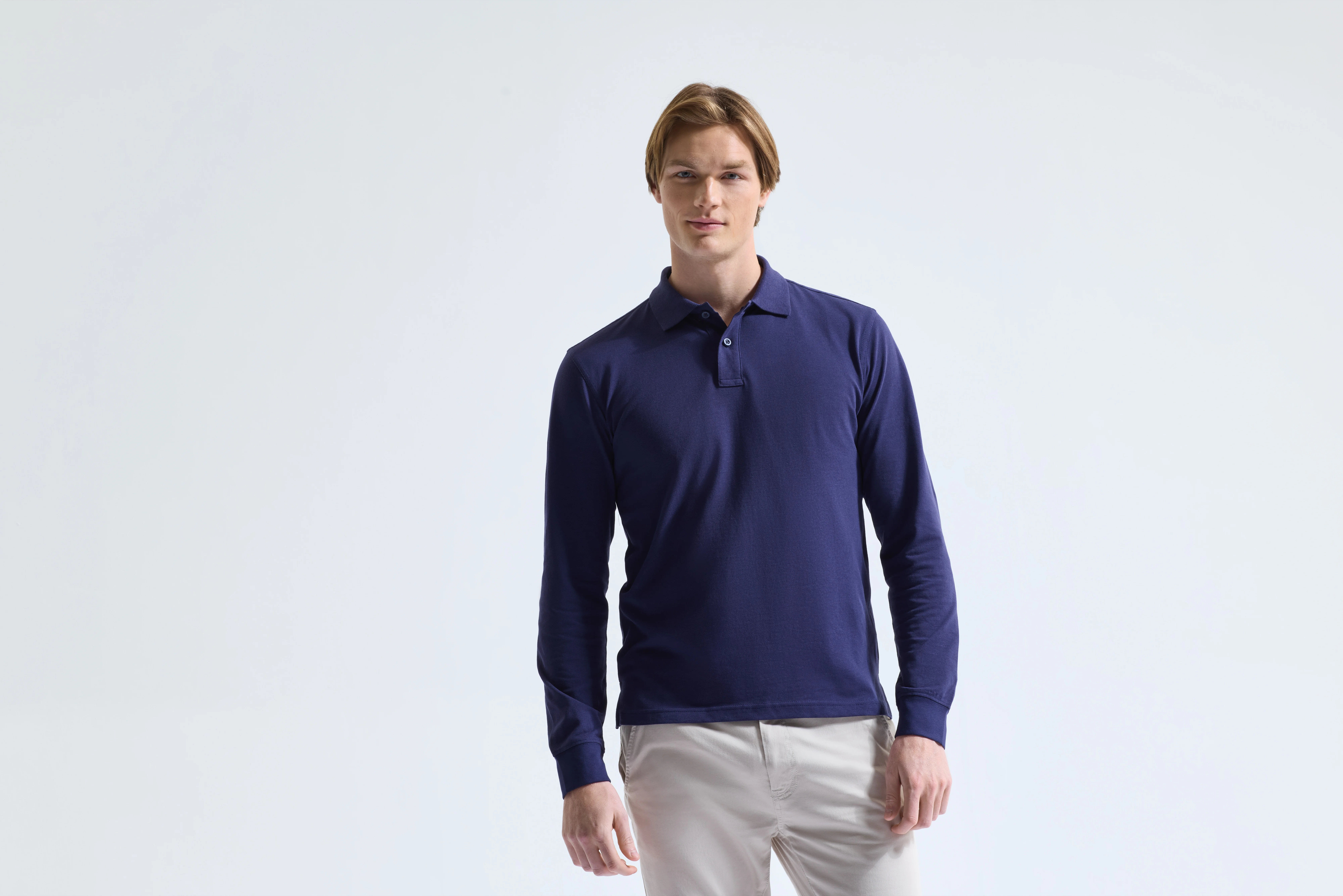 Men's classic fit long sleeved polo