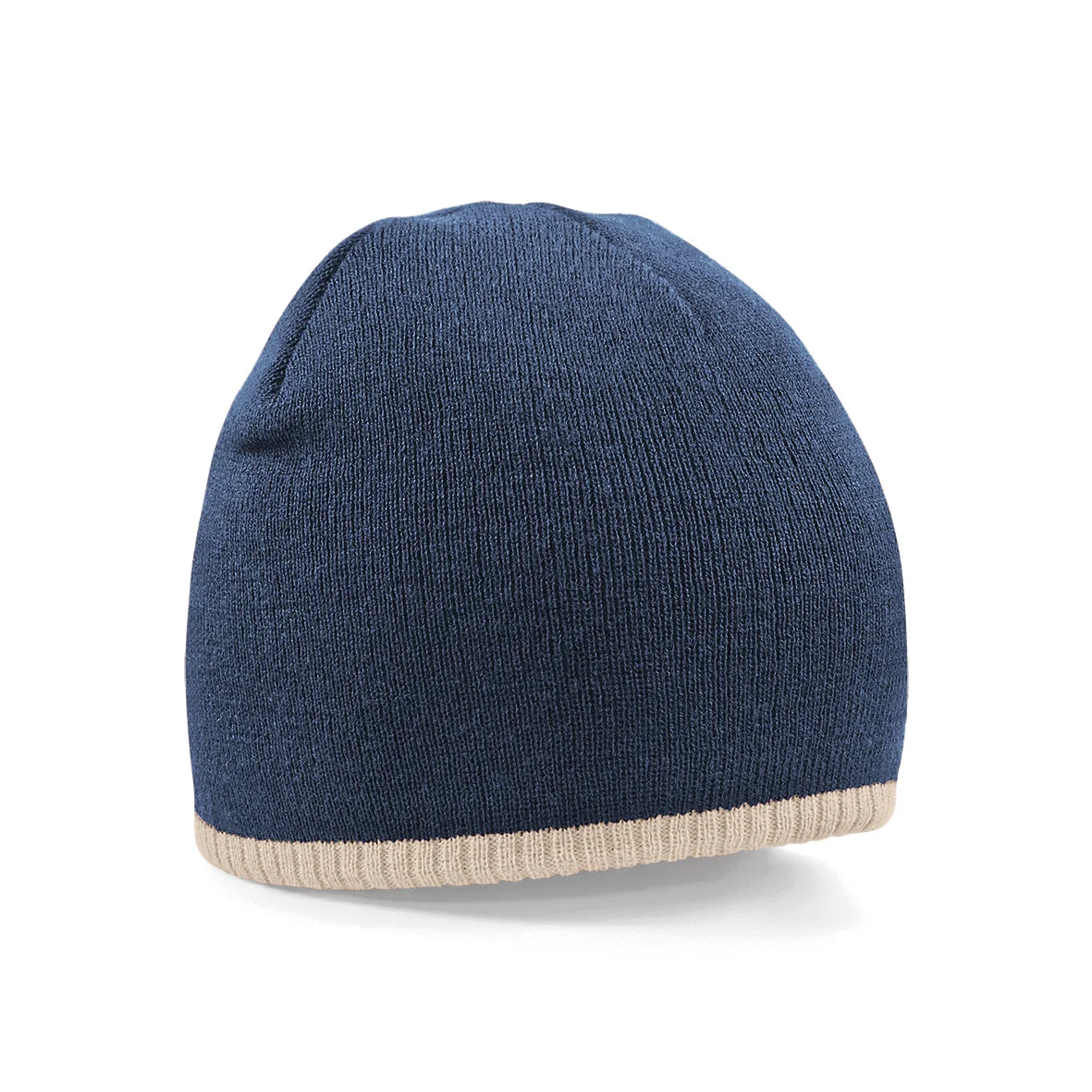 Two-tone pull-on beanie
