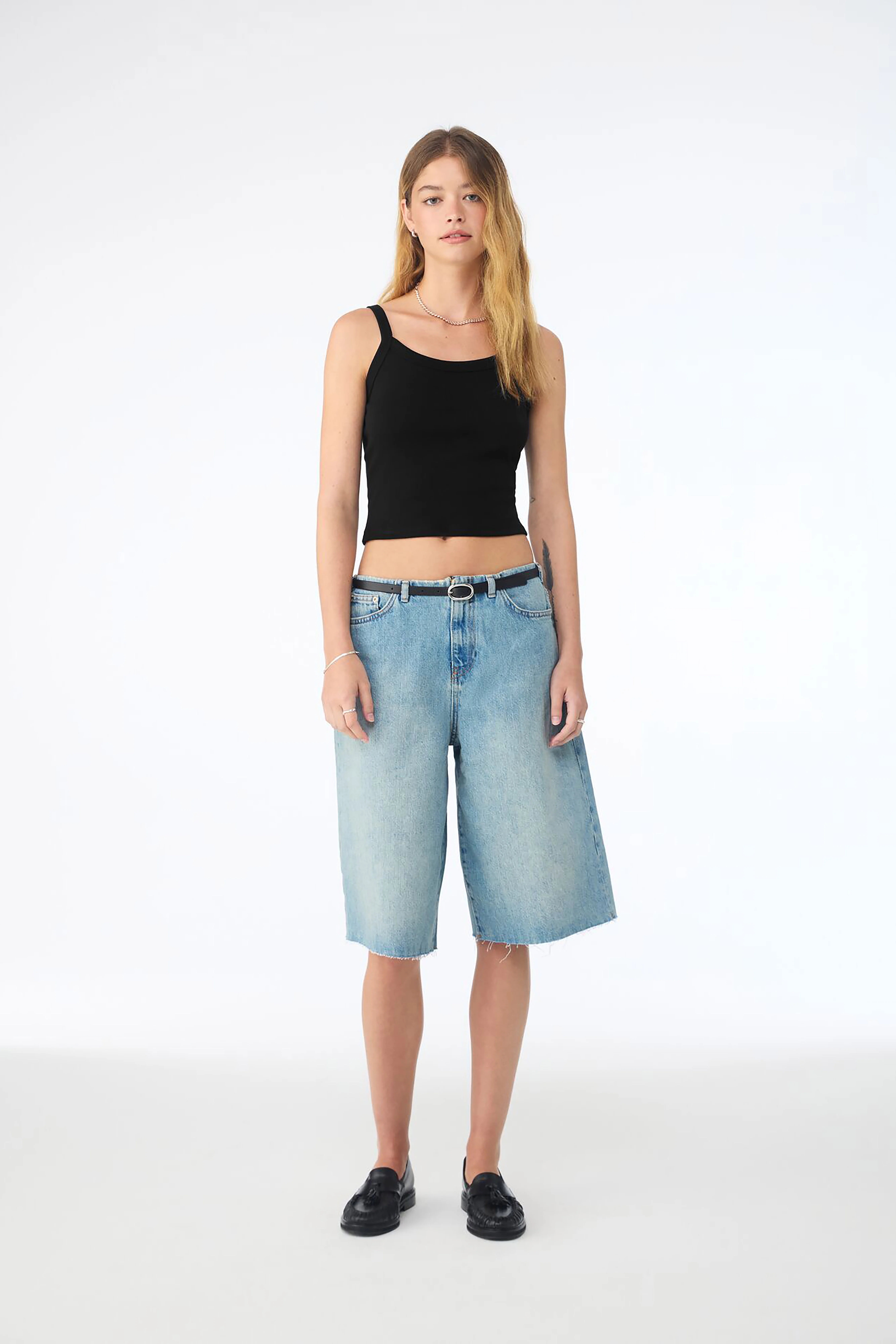 Women’s micro rib spaghetti strap tank