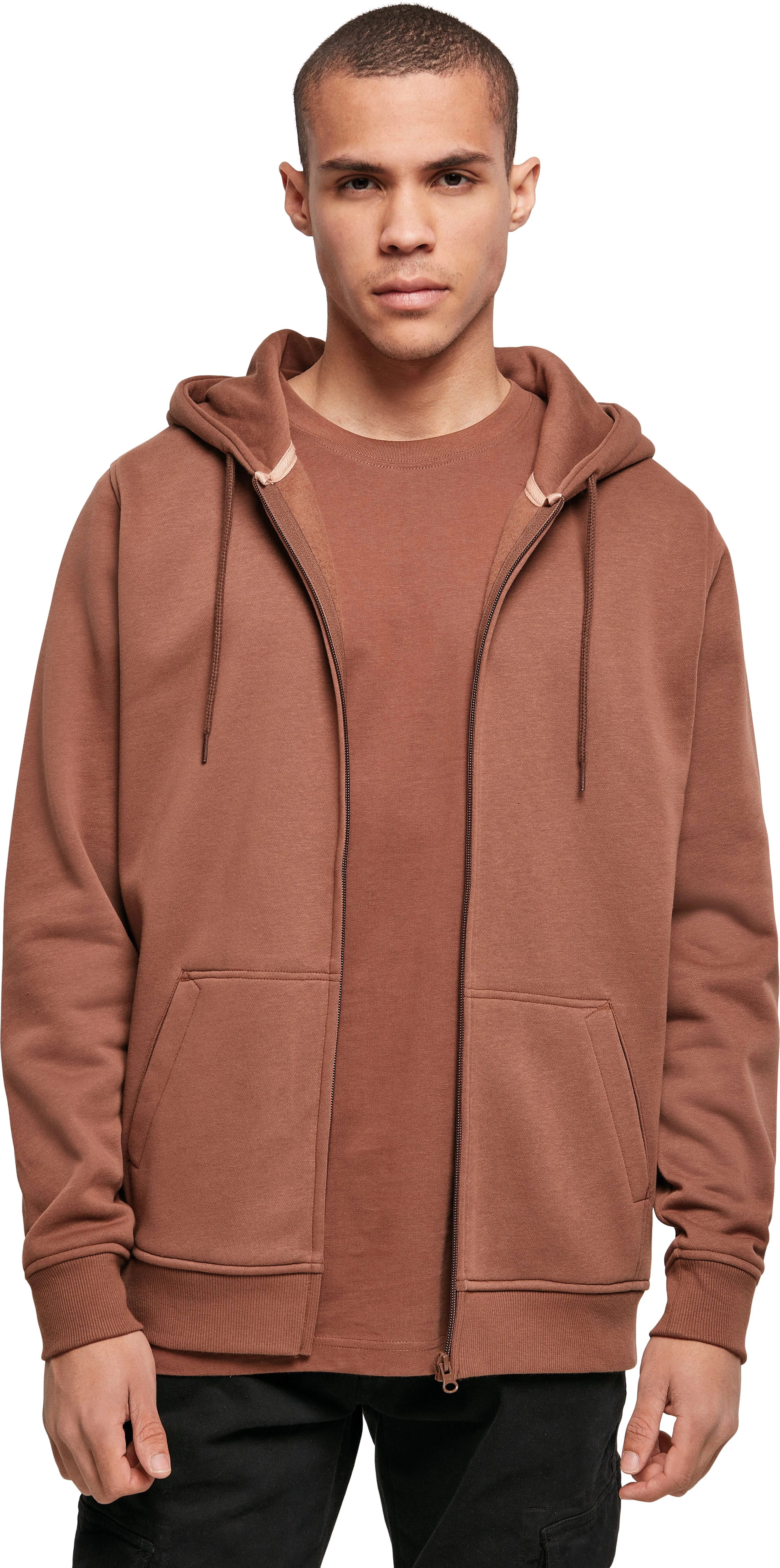 Build your brand Zware hoodie met rits