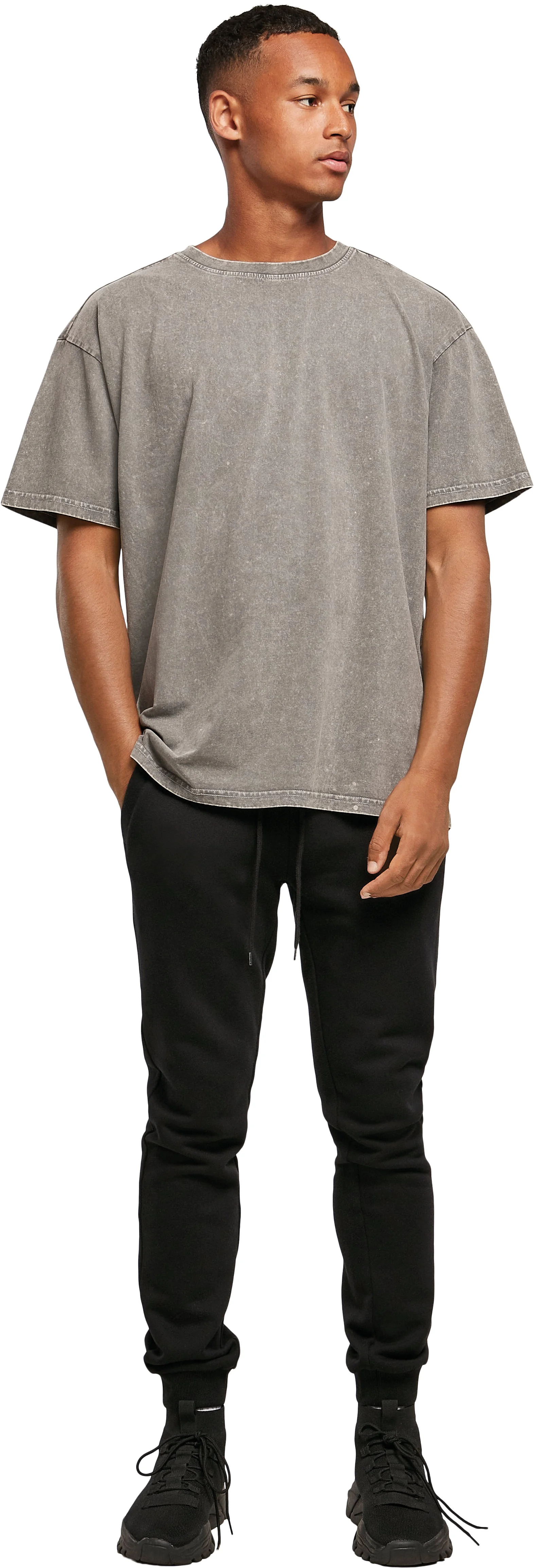 Build your brand Dik t-shirt met vintage wash