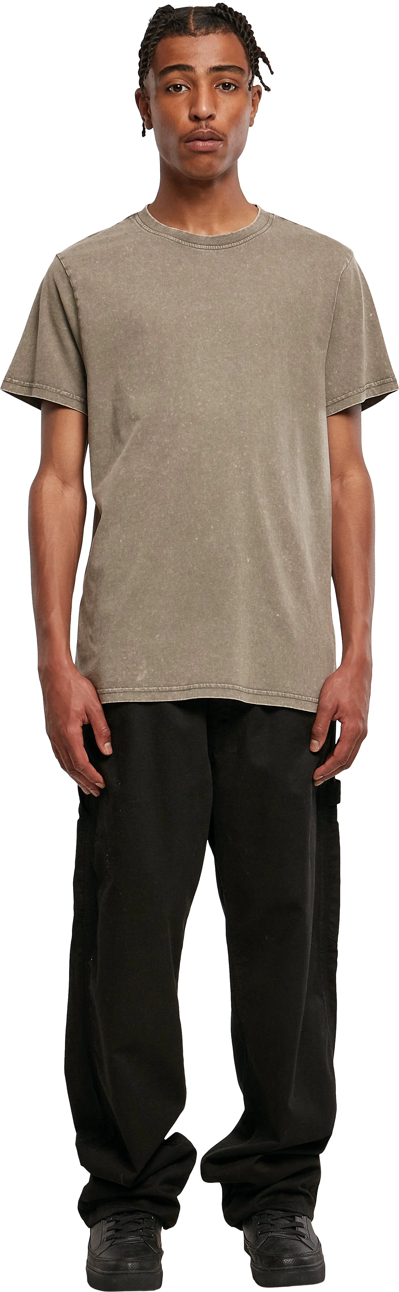 Acid washed round neck tee