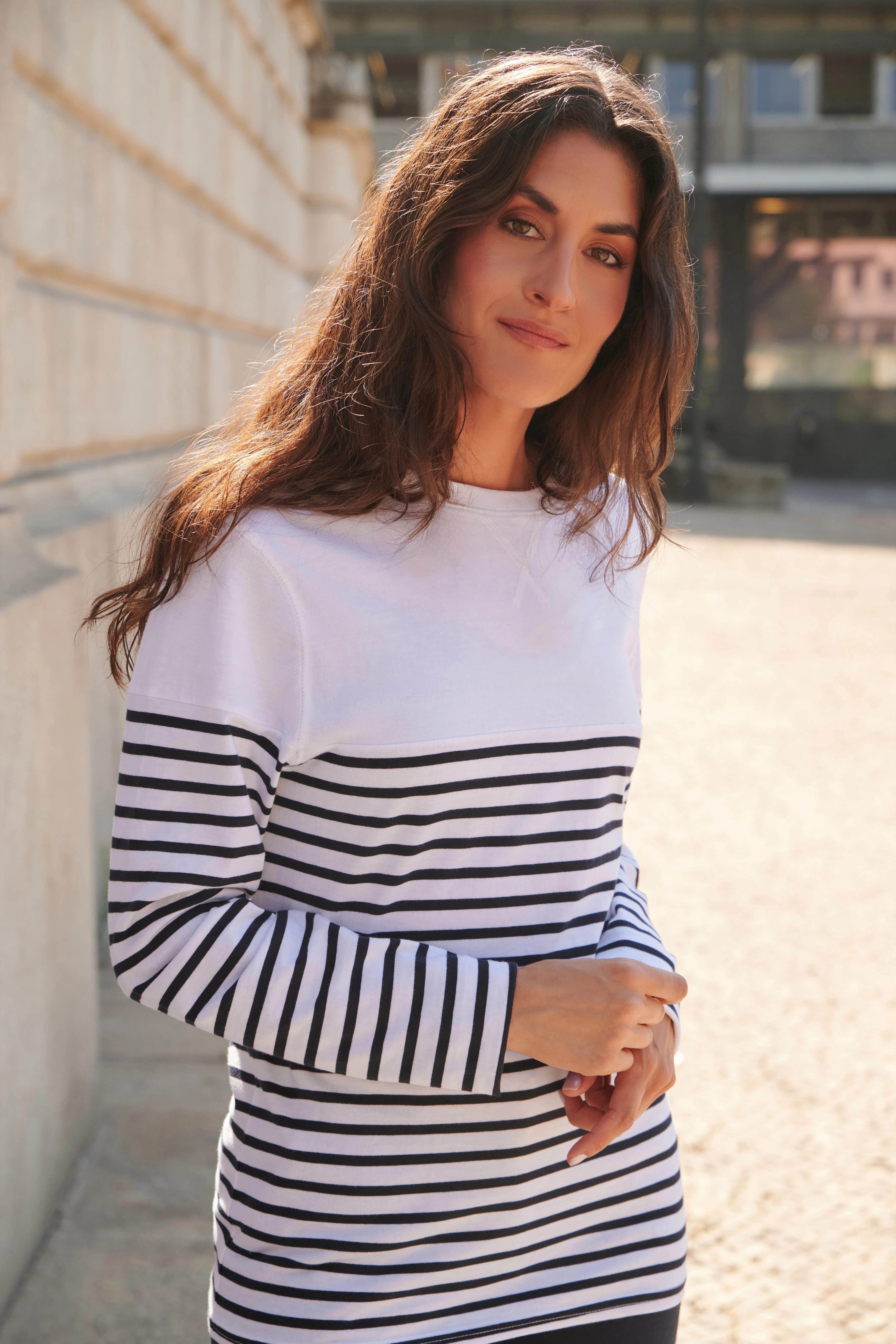 Front Row Gestreept T-shirt met lange mouwen