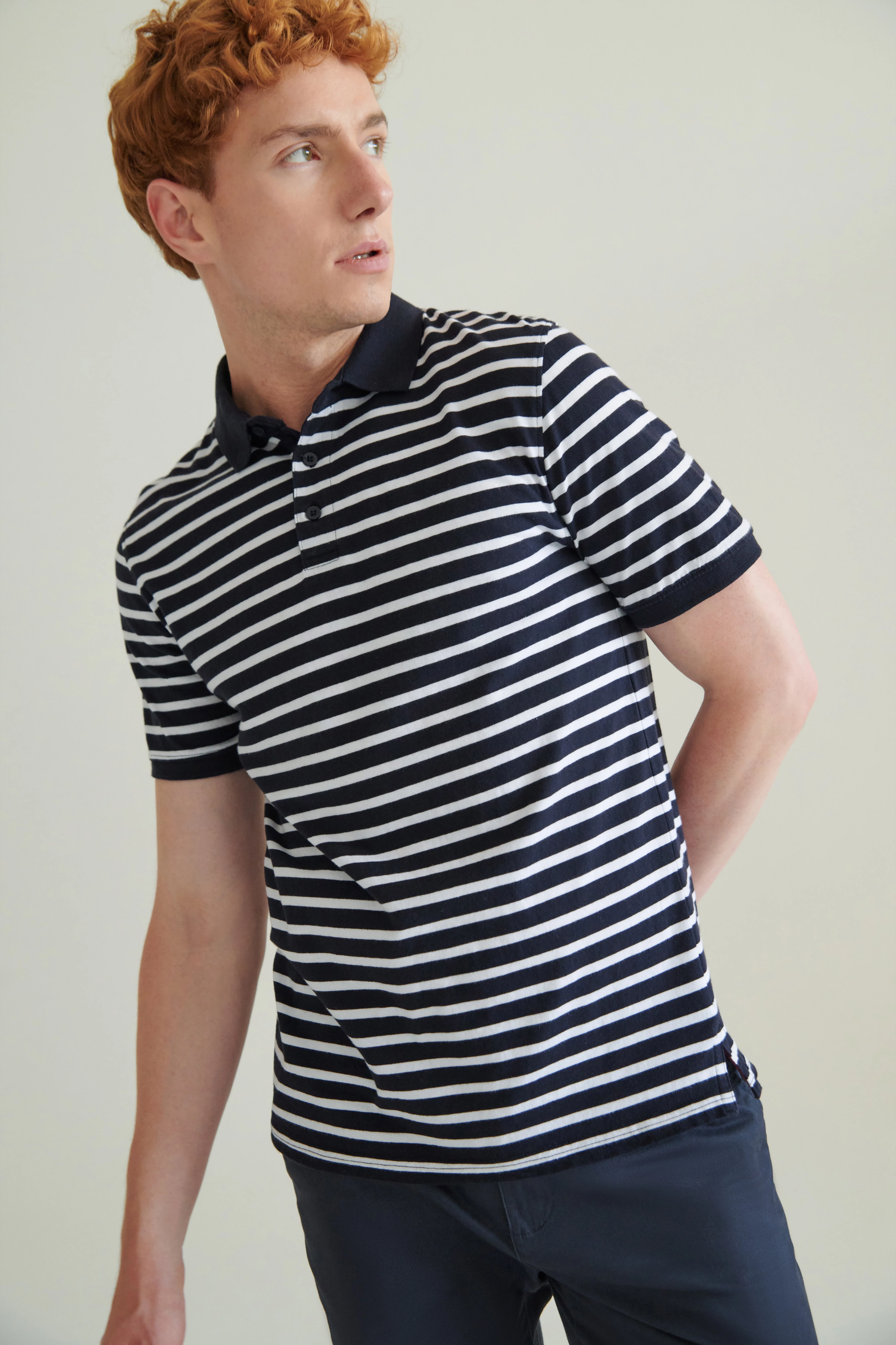 Front Row Gestreepte jersey polo