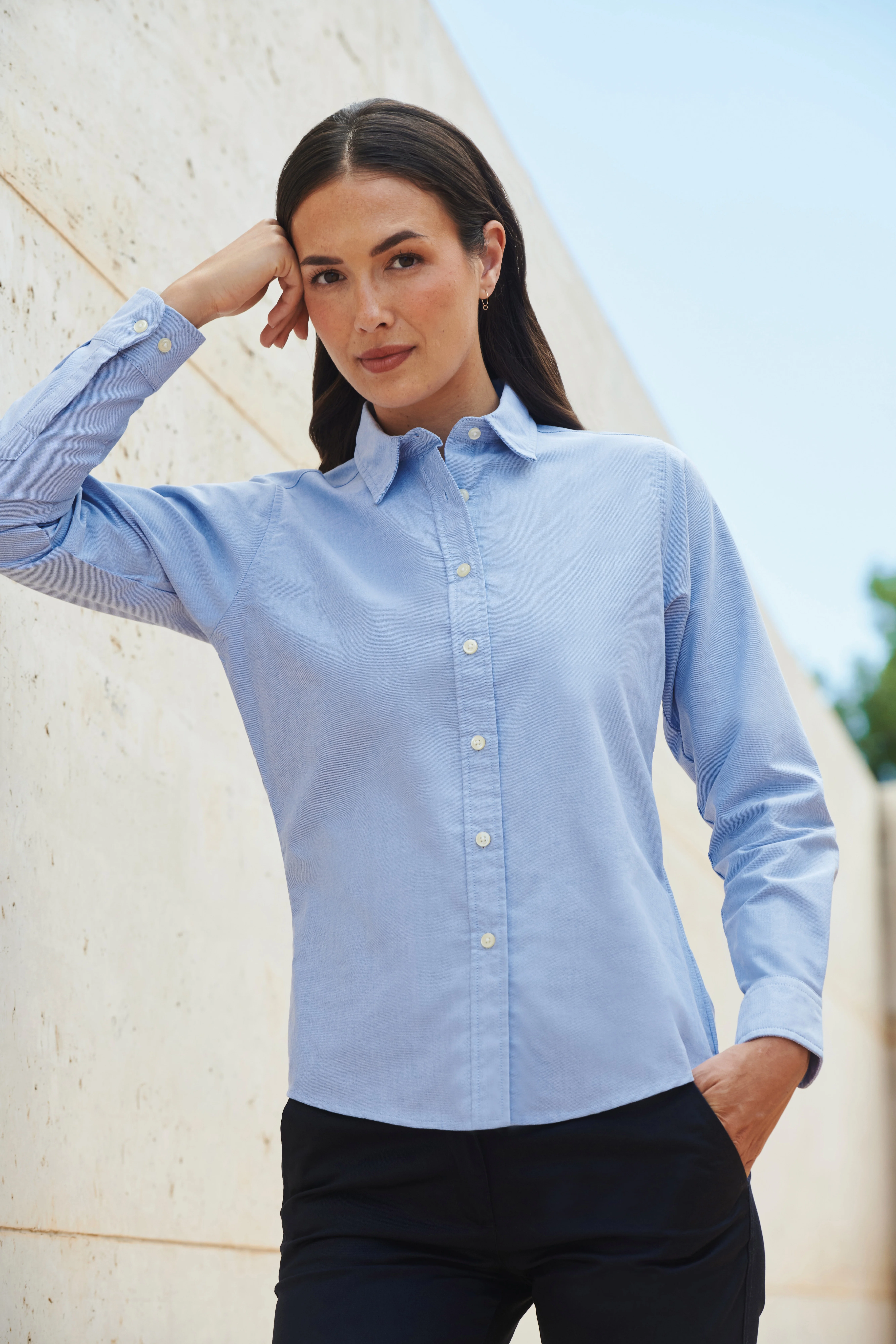 Women's classic long sleeve Oxford shirt