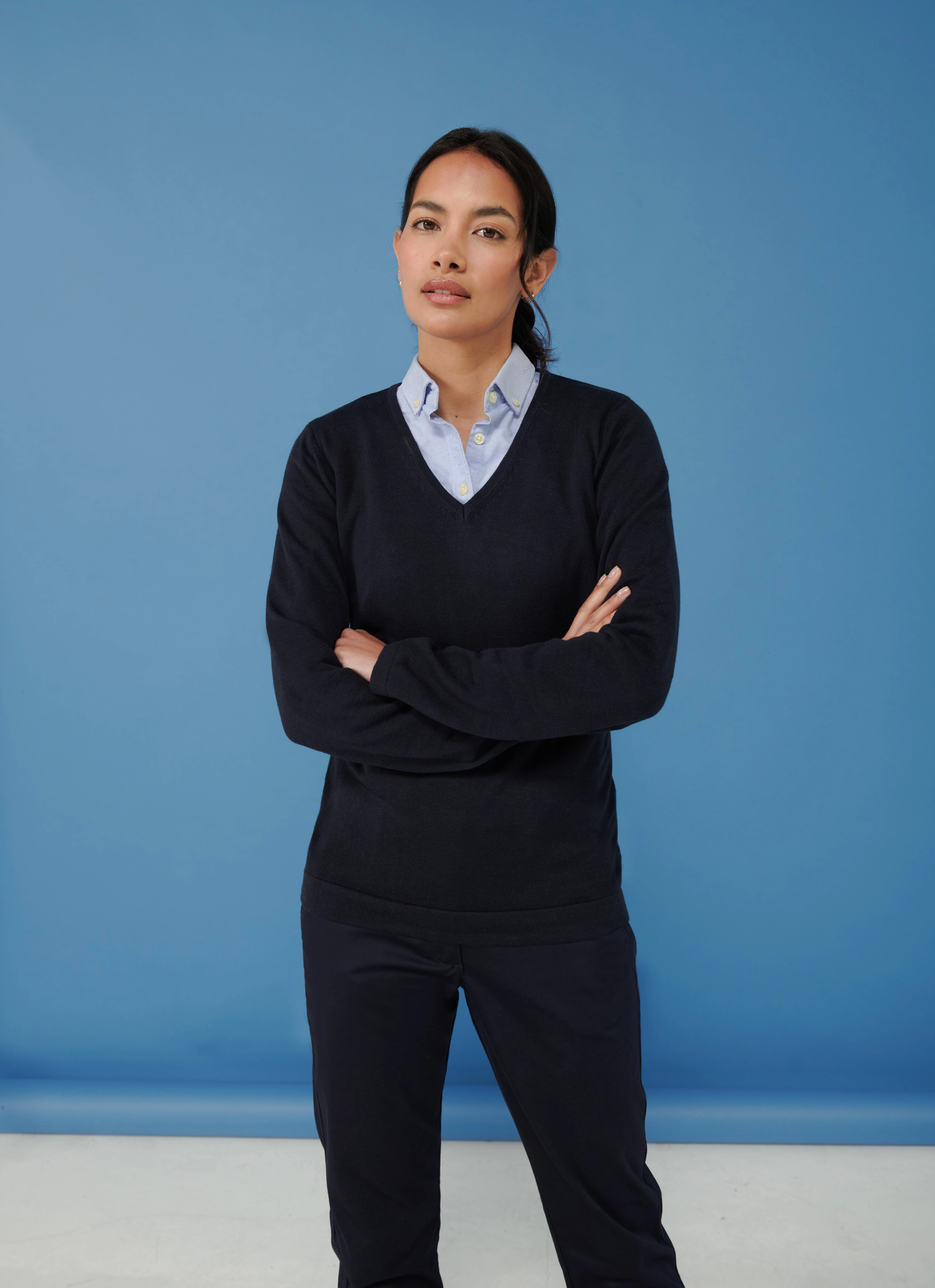 Women's 12 gauge v-neck jumper