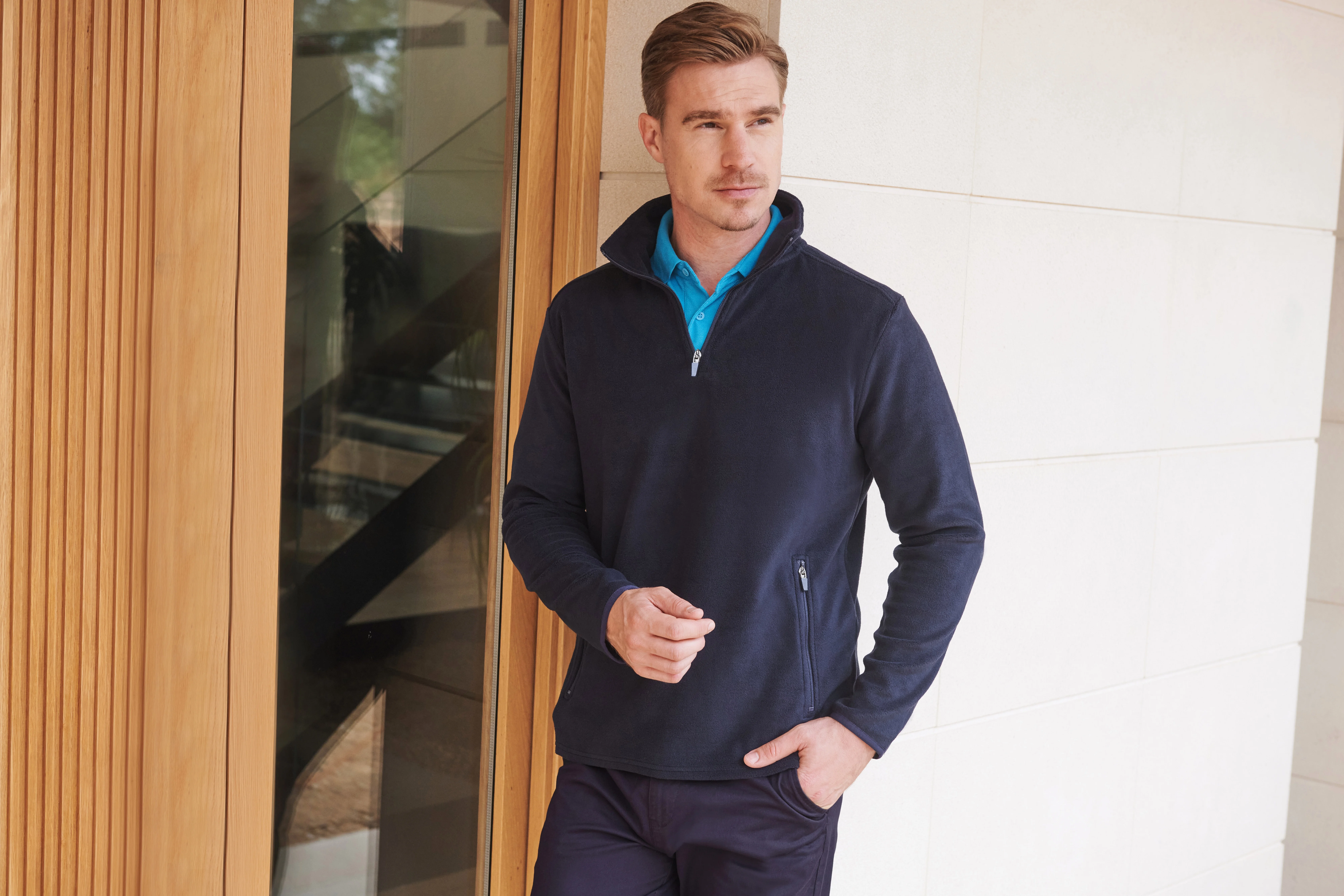 ¼ zip microfleece jacket
