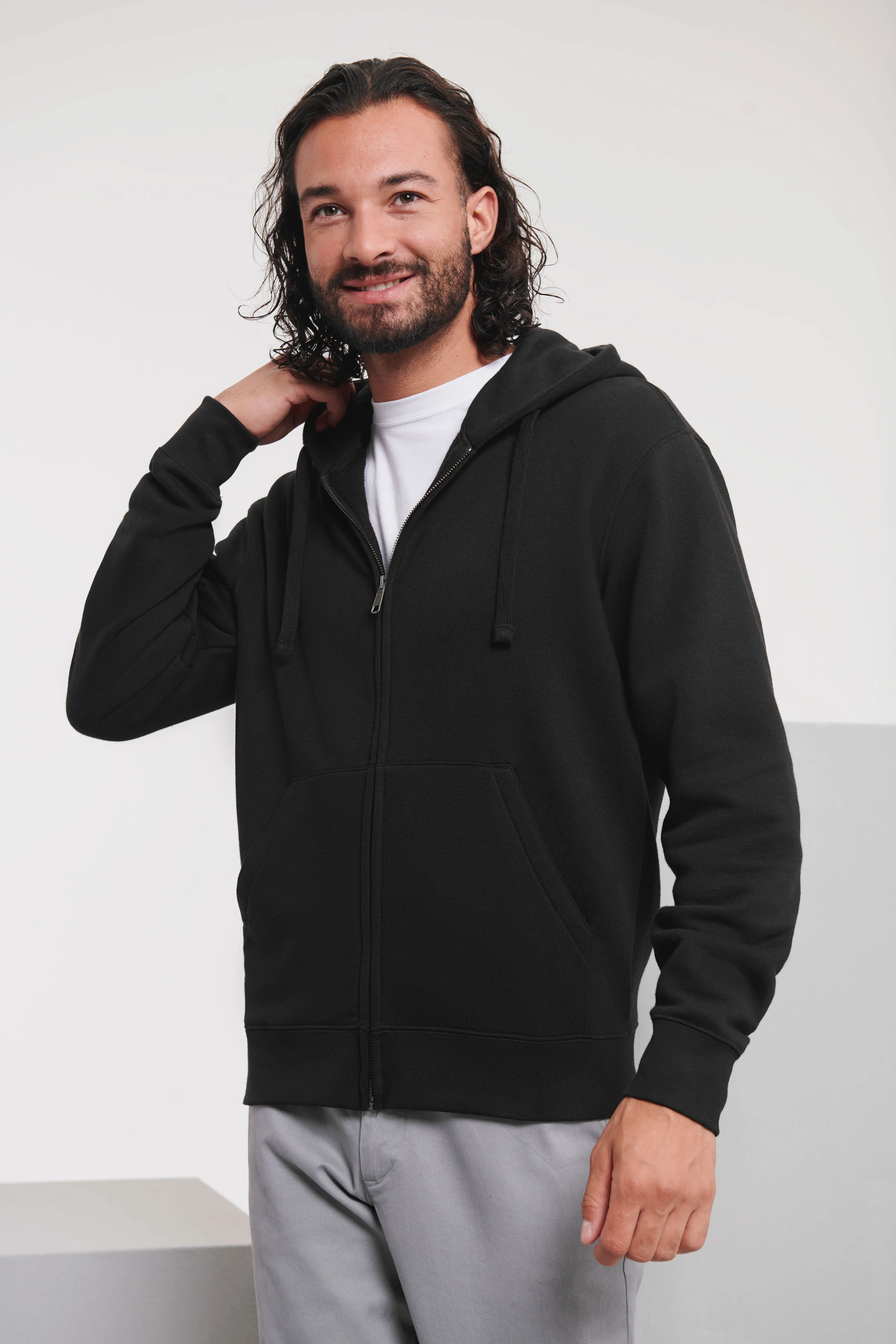 Authentic zipped hooded sweat