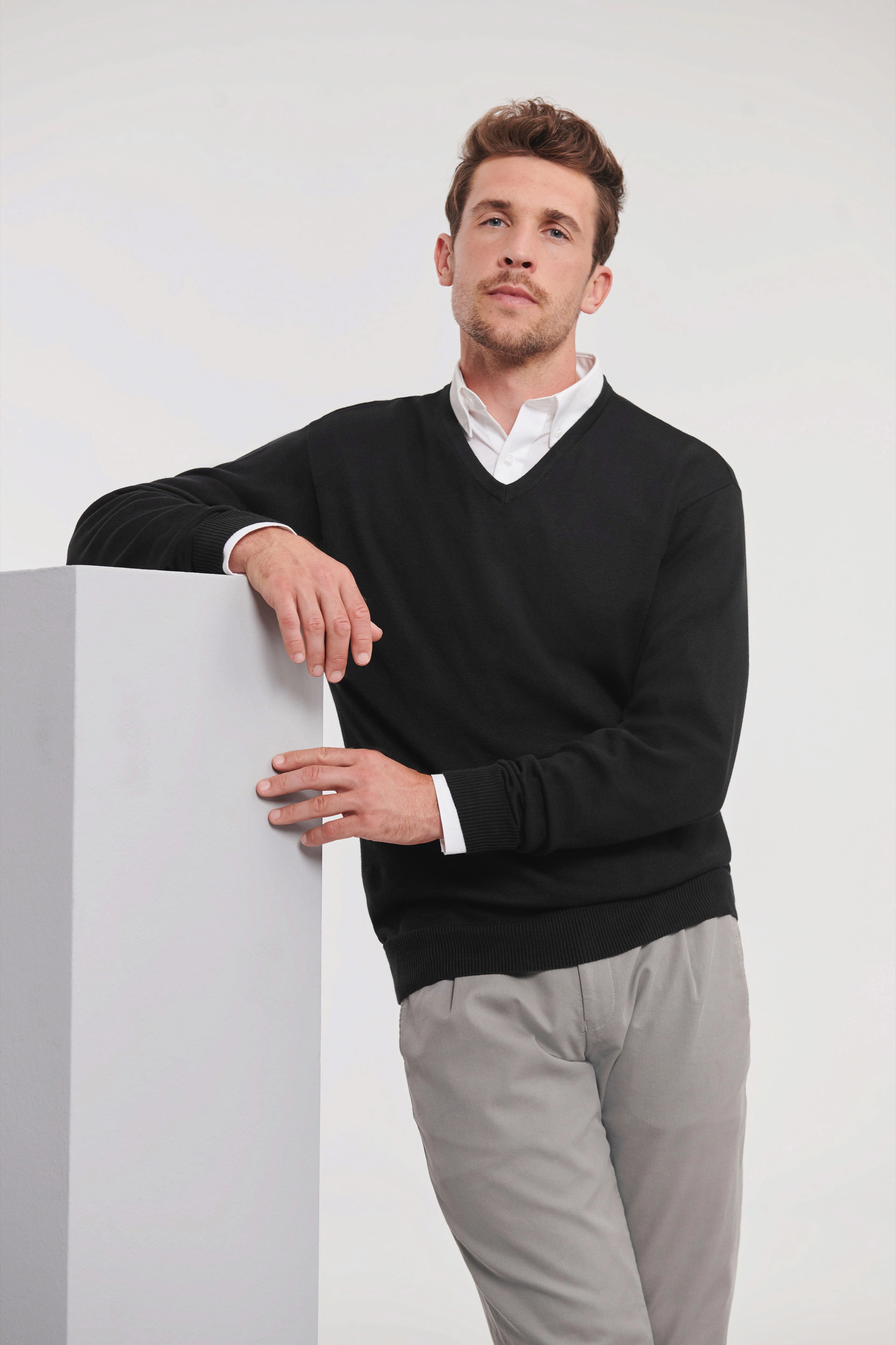 V-neck knitted sweater