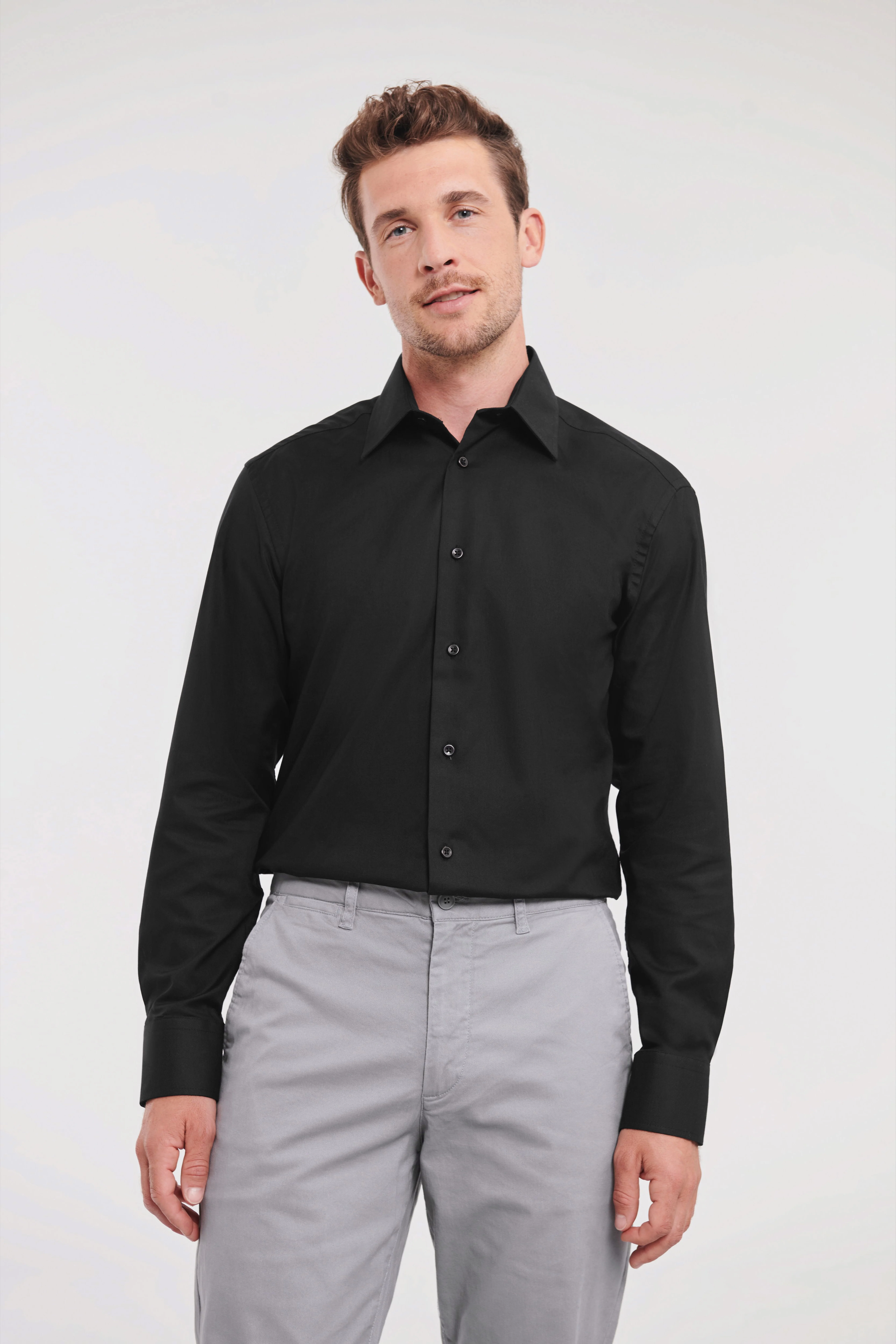 Long sleeve easycare tailored Oxford shirt