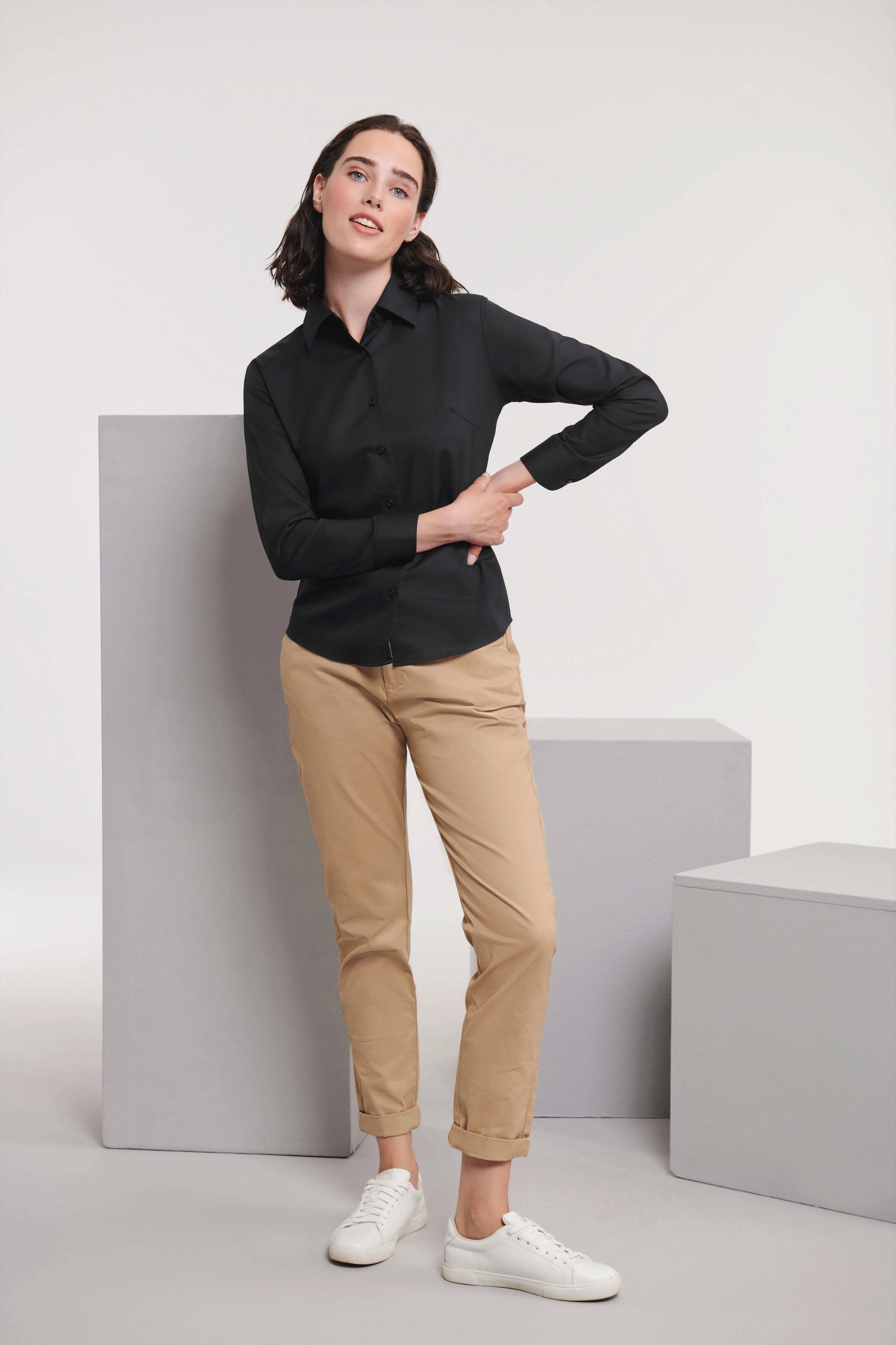 Women's long sleeve easycare Oxford shirt