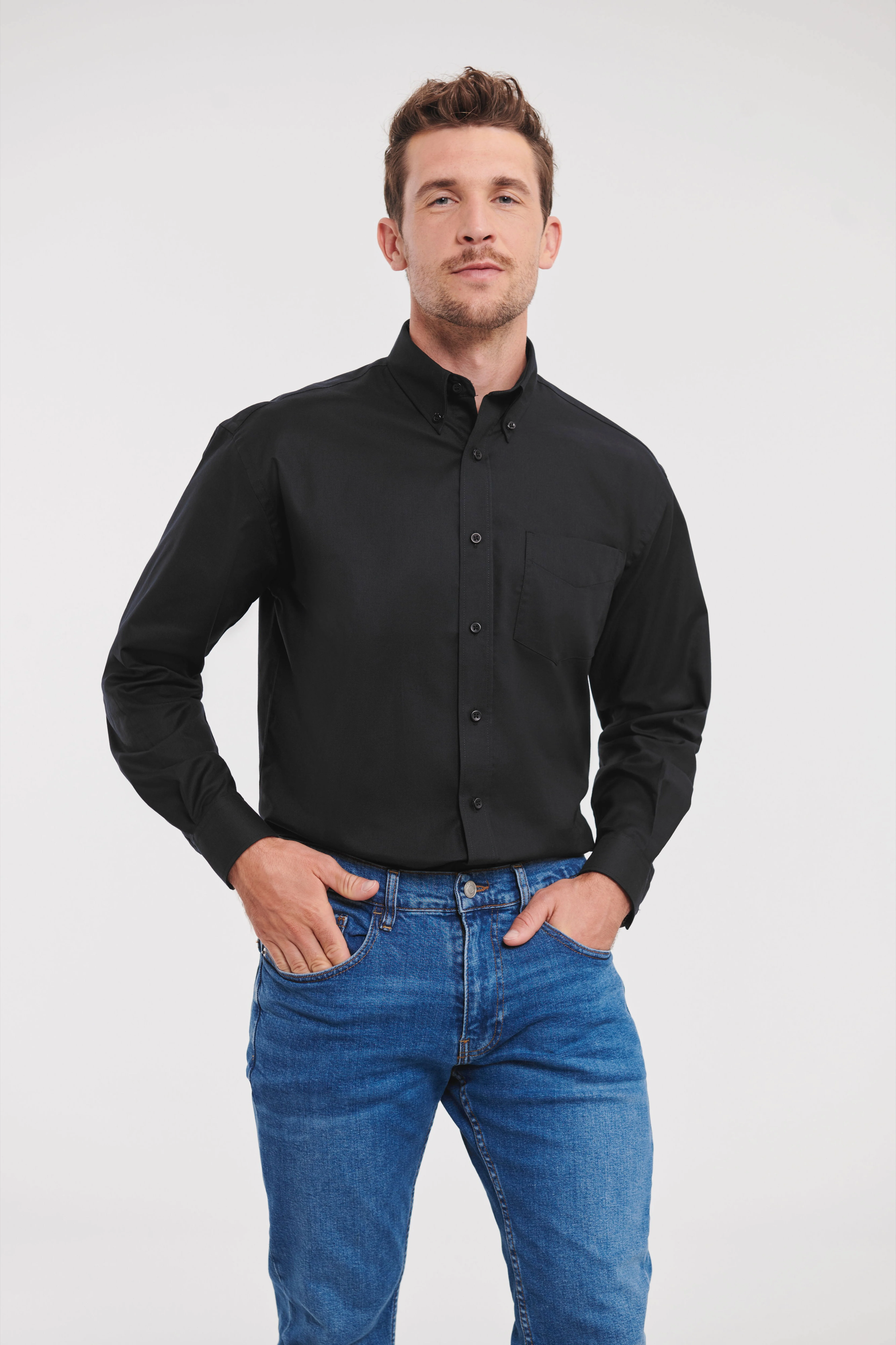 Long sleeve easycare Oxford shirt