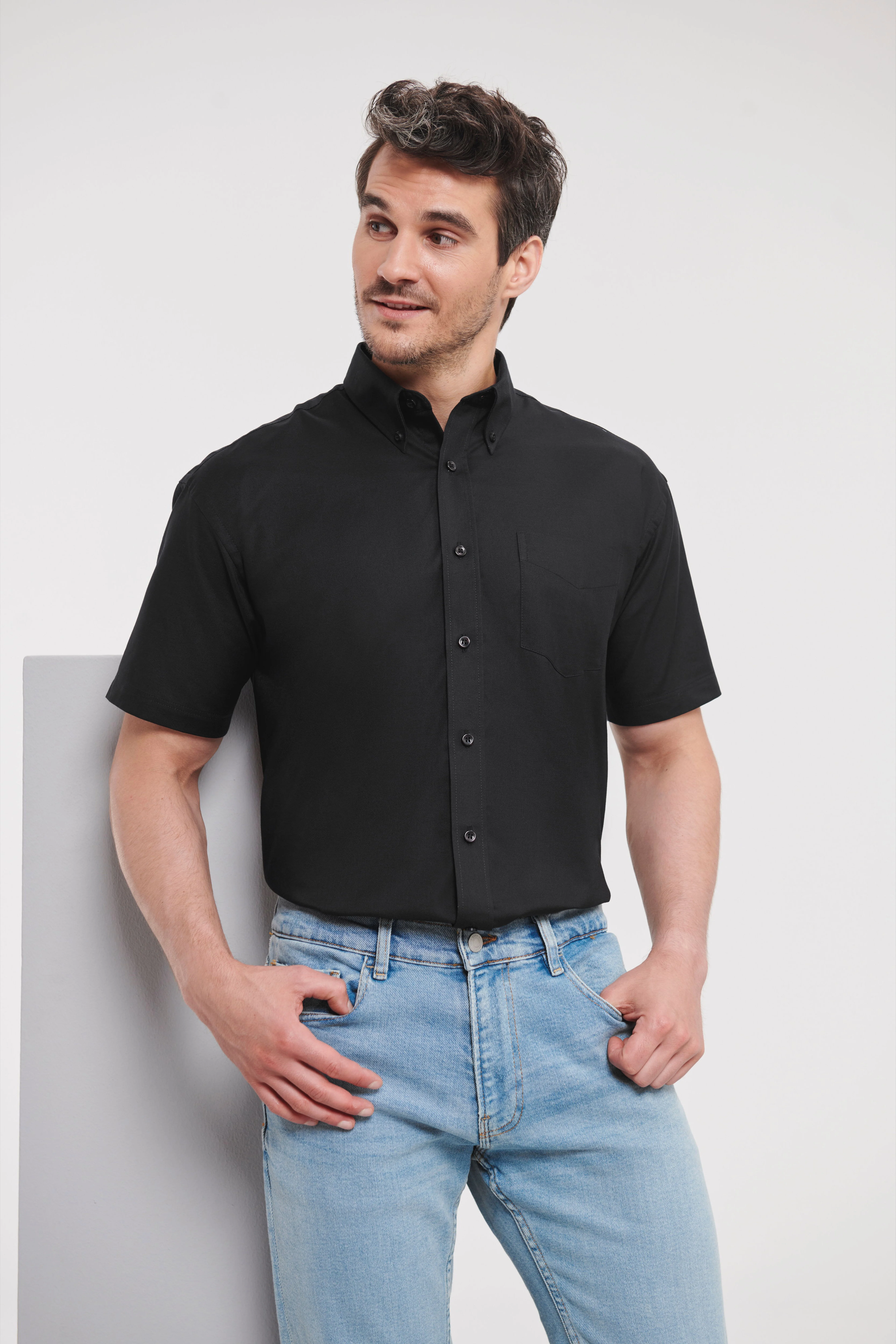 Short sleeve easycare Oxford shirt