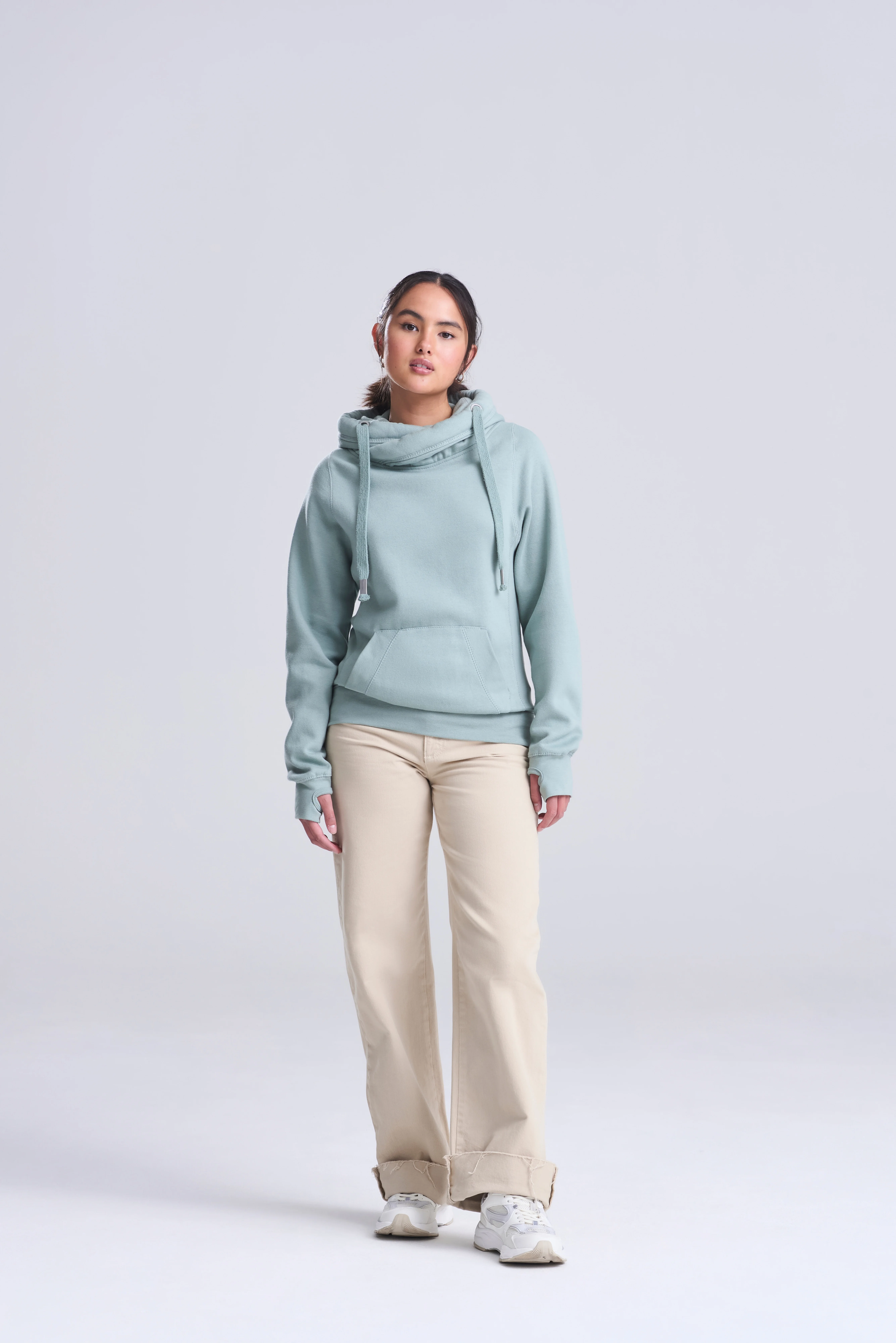 Cross neck hoodie