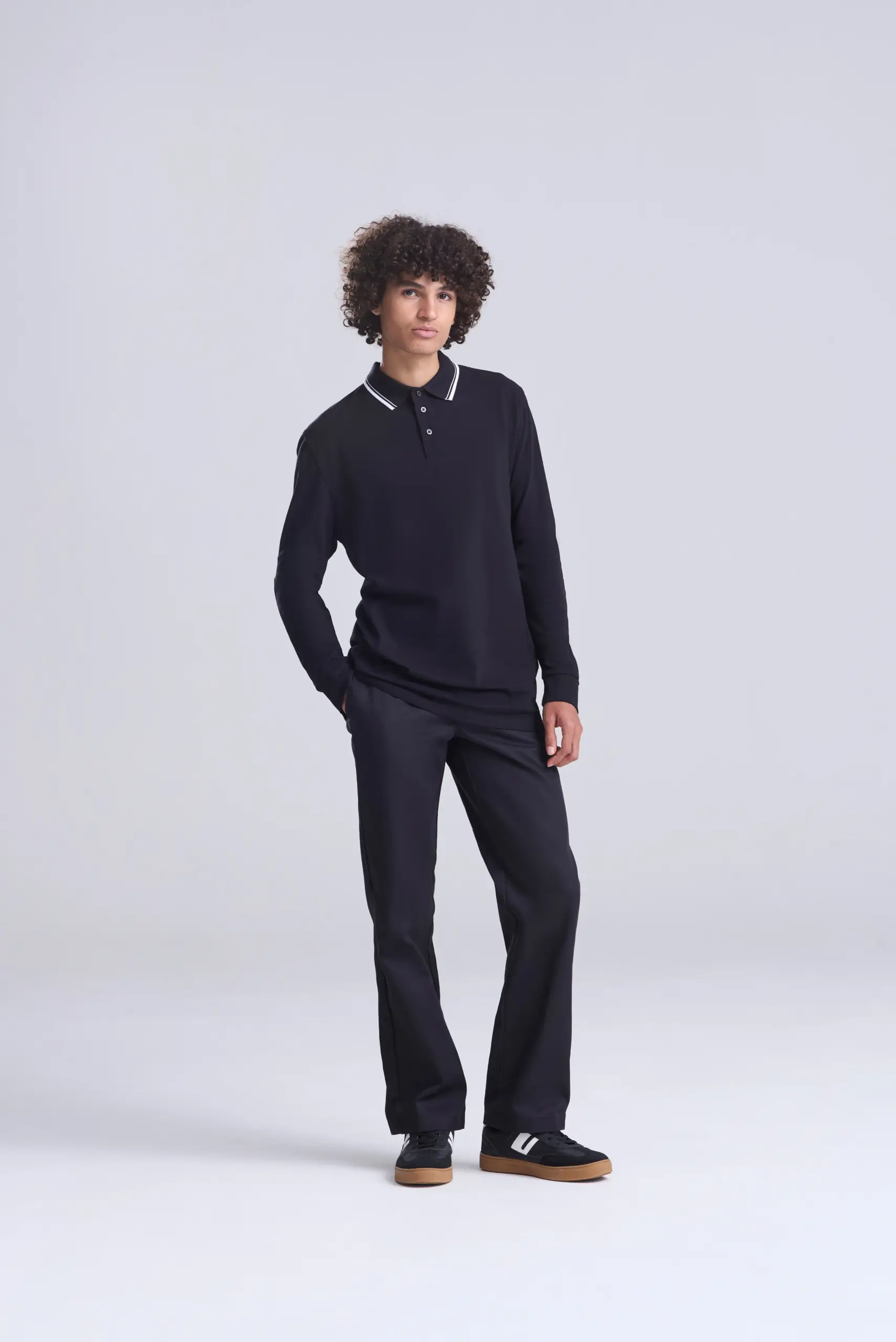 Long sleeve tipped 100 polo