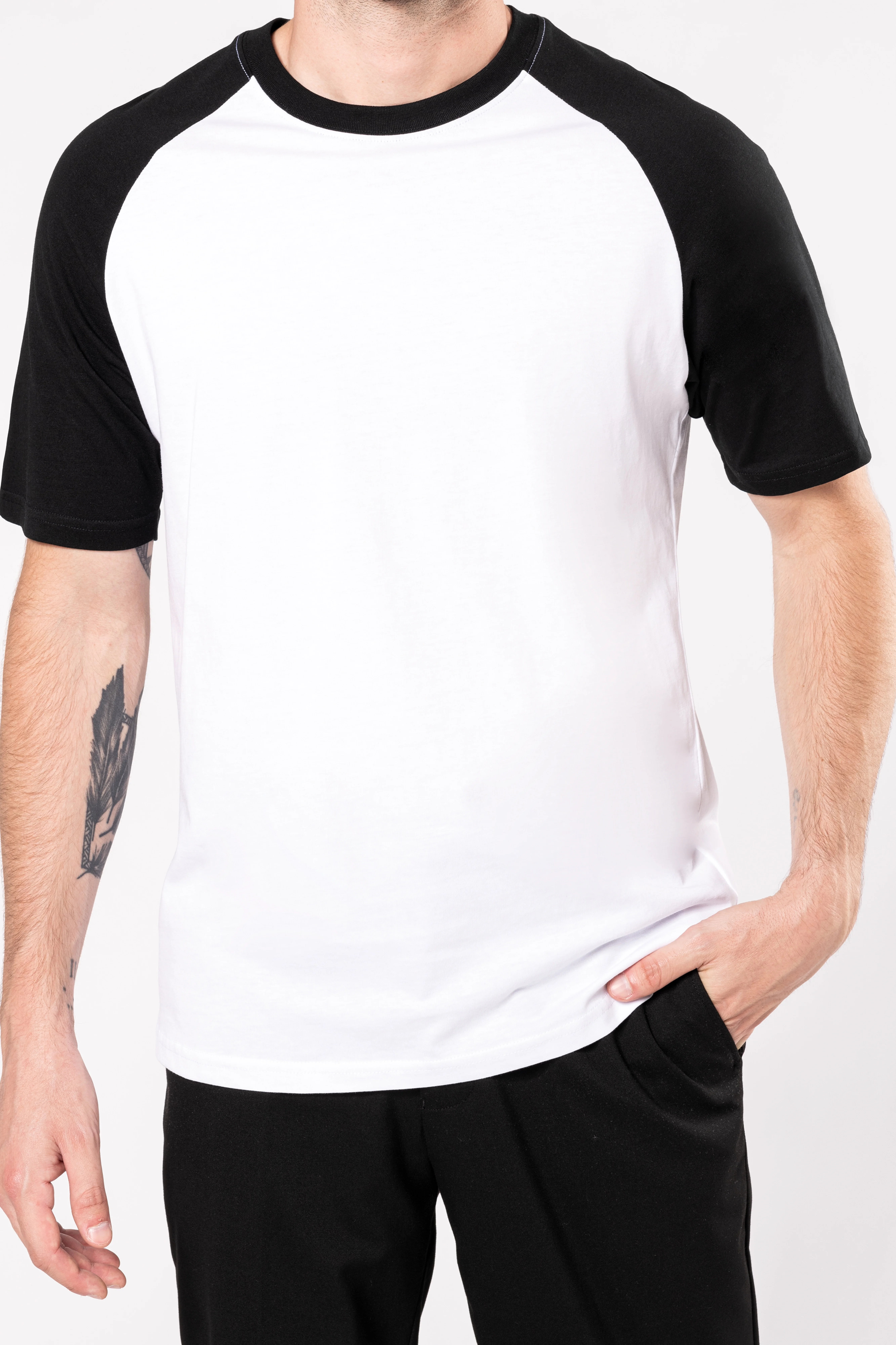 Baseball Short-sleeved two-tone T-shirt