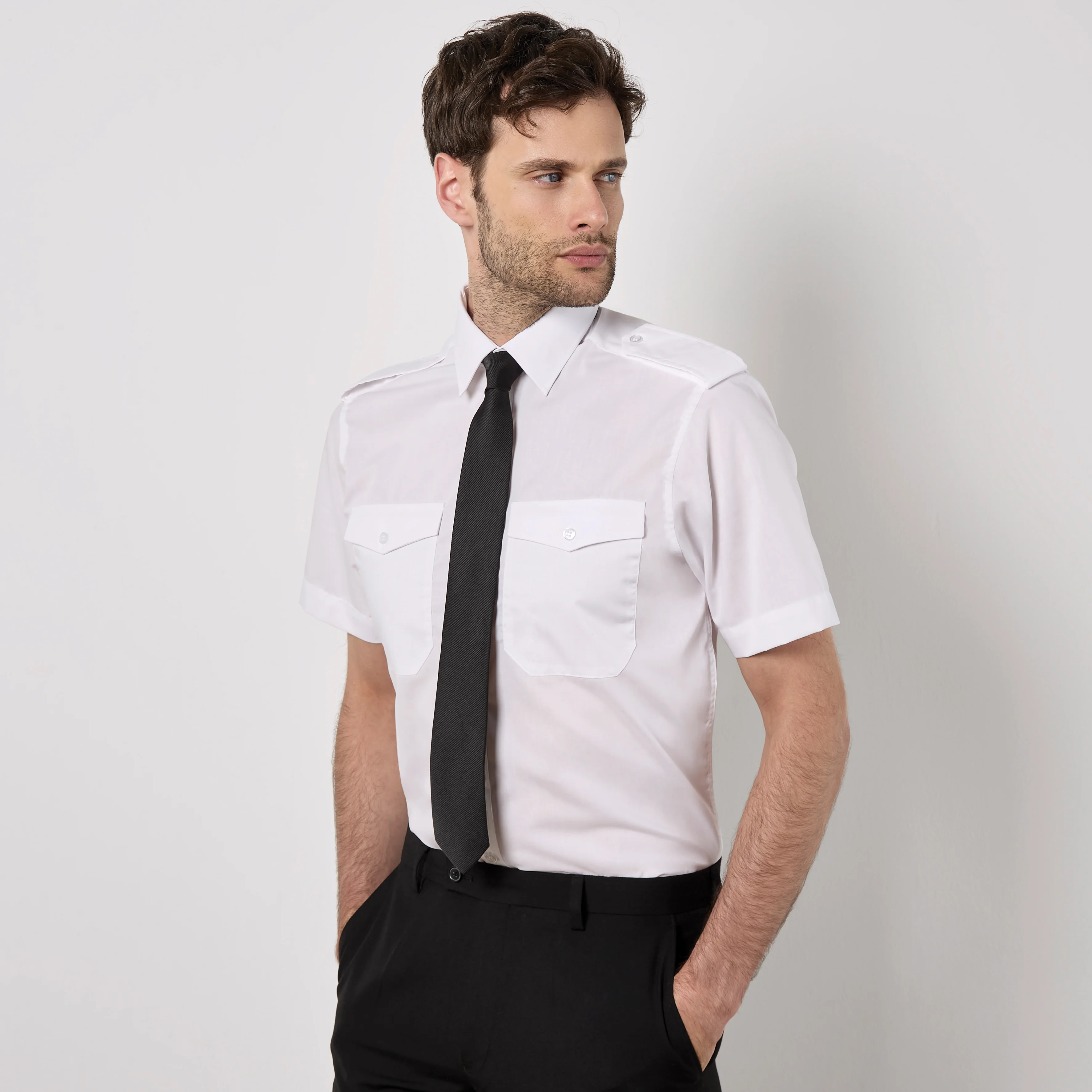 Pilot shirt short-sleeved (tailored fit)