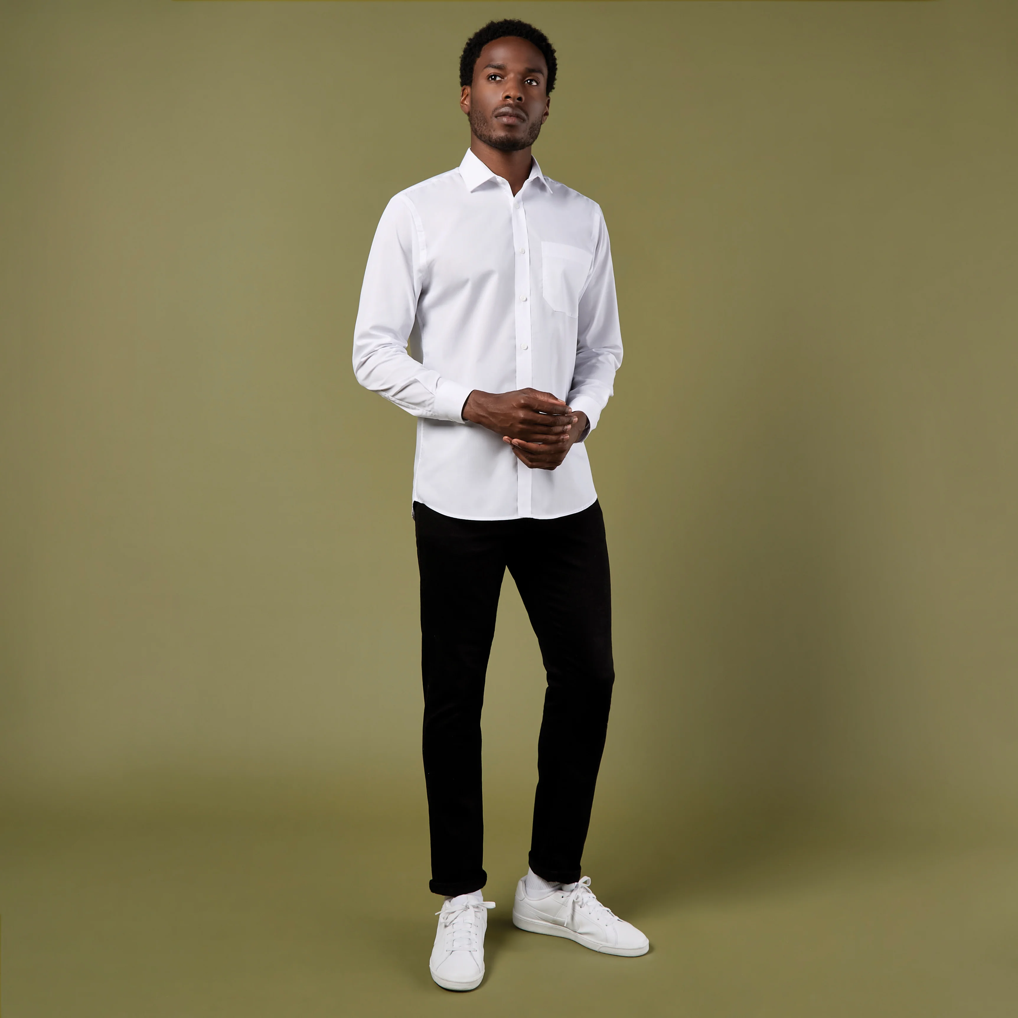Kustom Kit Tailored Fit Poplin Shirt