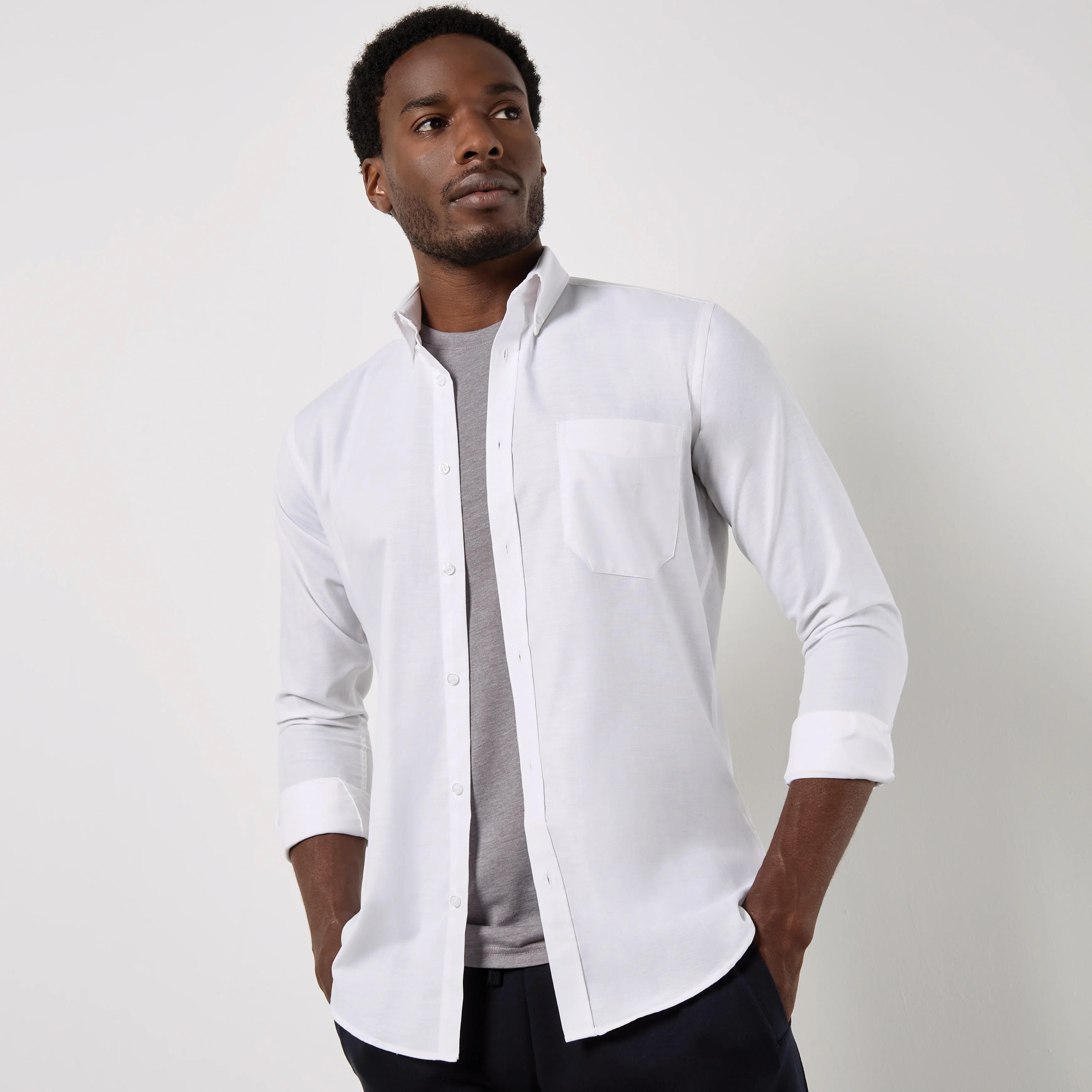 Slim fit workwear Oxford shirt long-sleeved (slim fit)