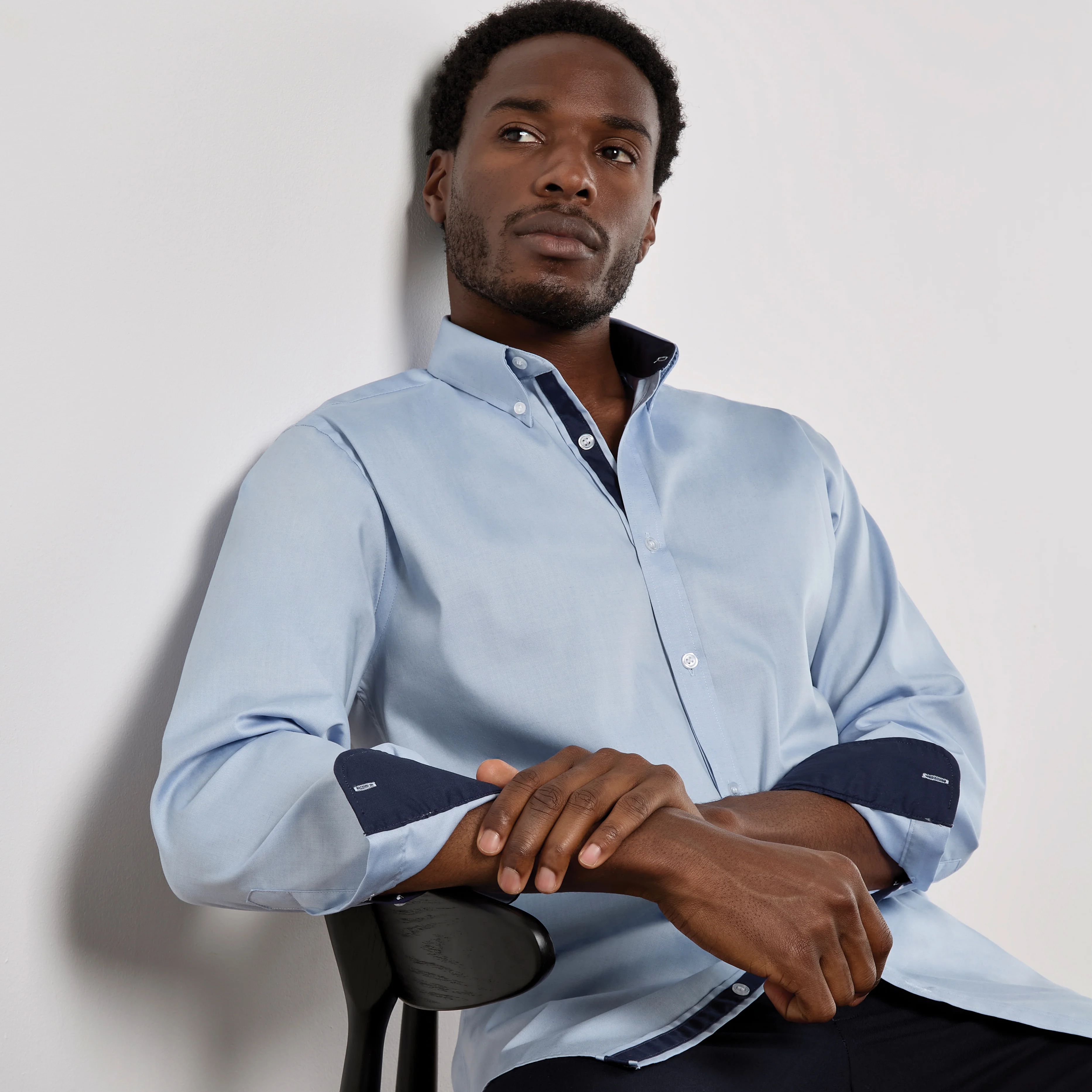 Kustom Kit Tailored Fit Premium Contrast Oxford Shirt