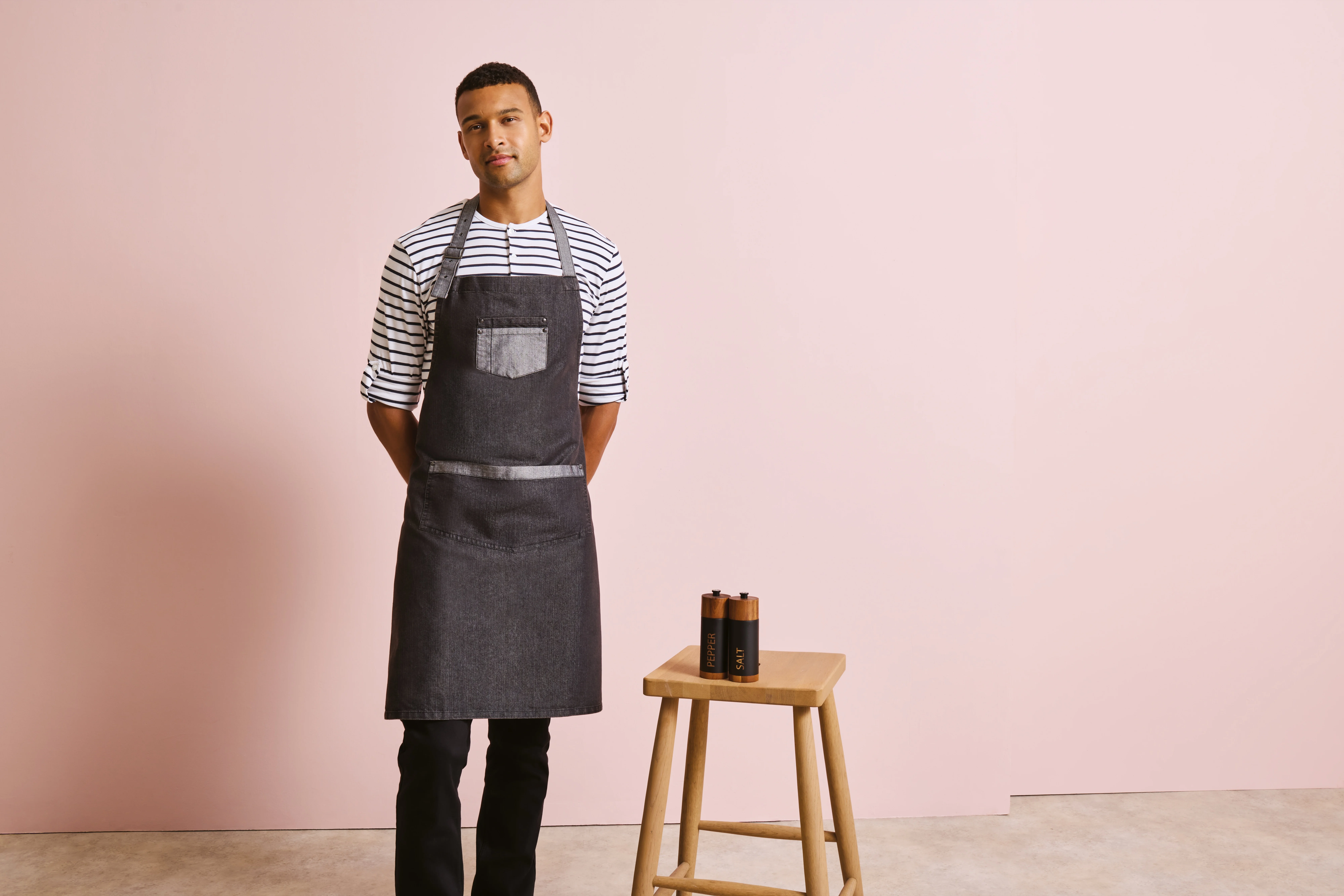 Premier Domain - Contrast denim halterschort