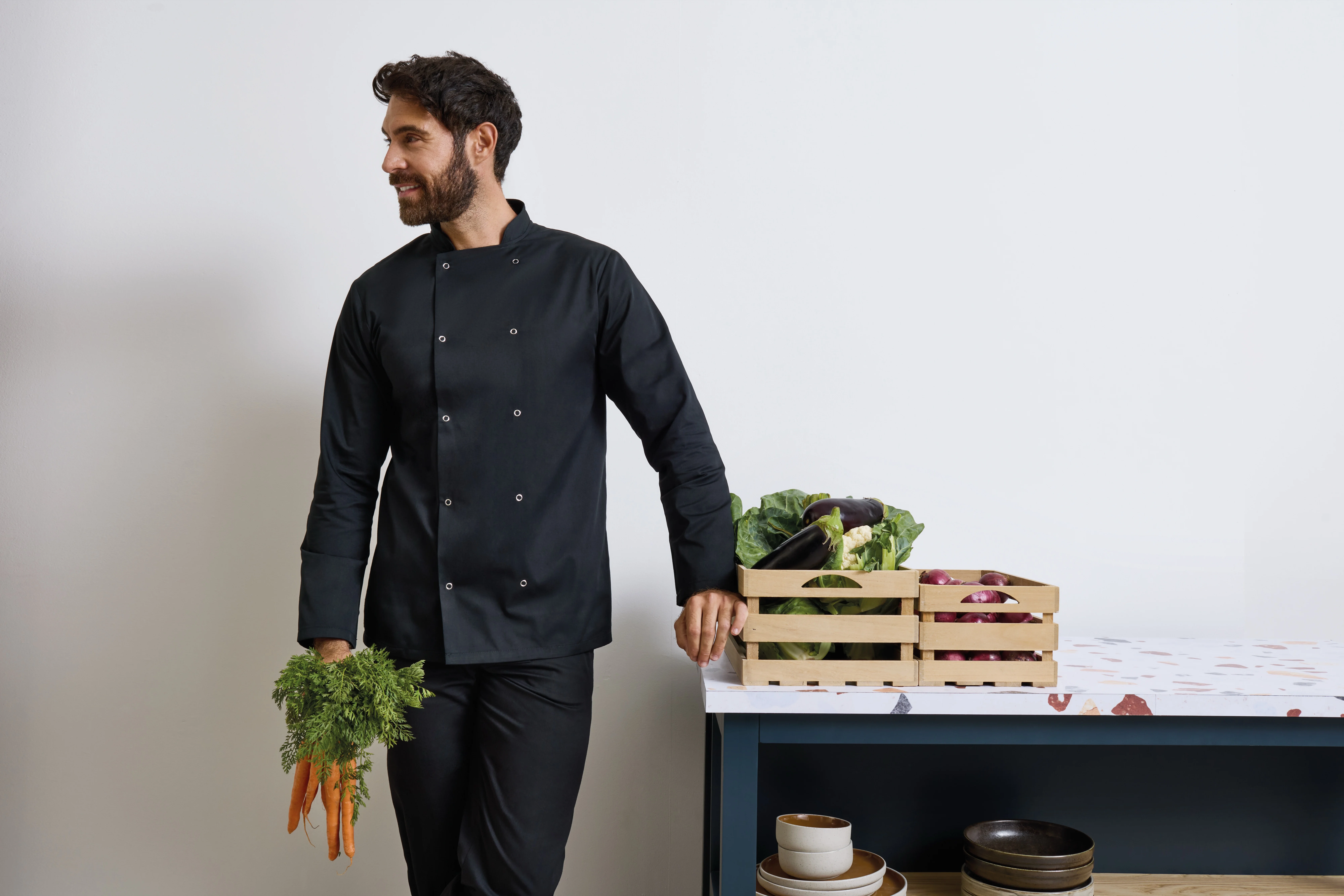 Premier Long Sleeve Press Stud Chef's Jacket