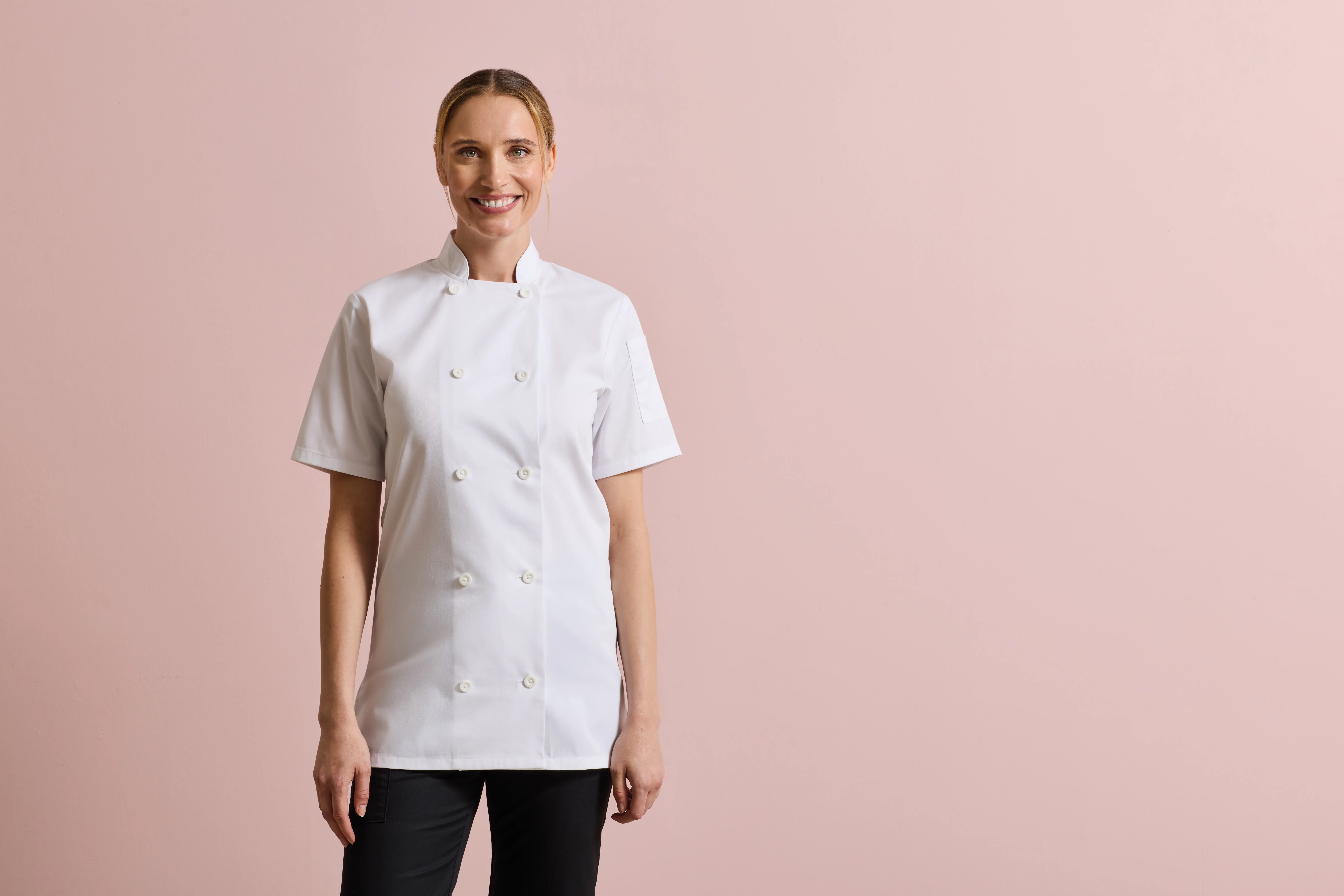 Women's short sleeve chef's jacket