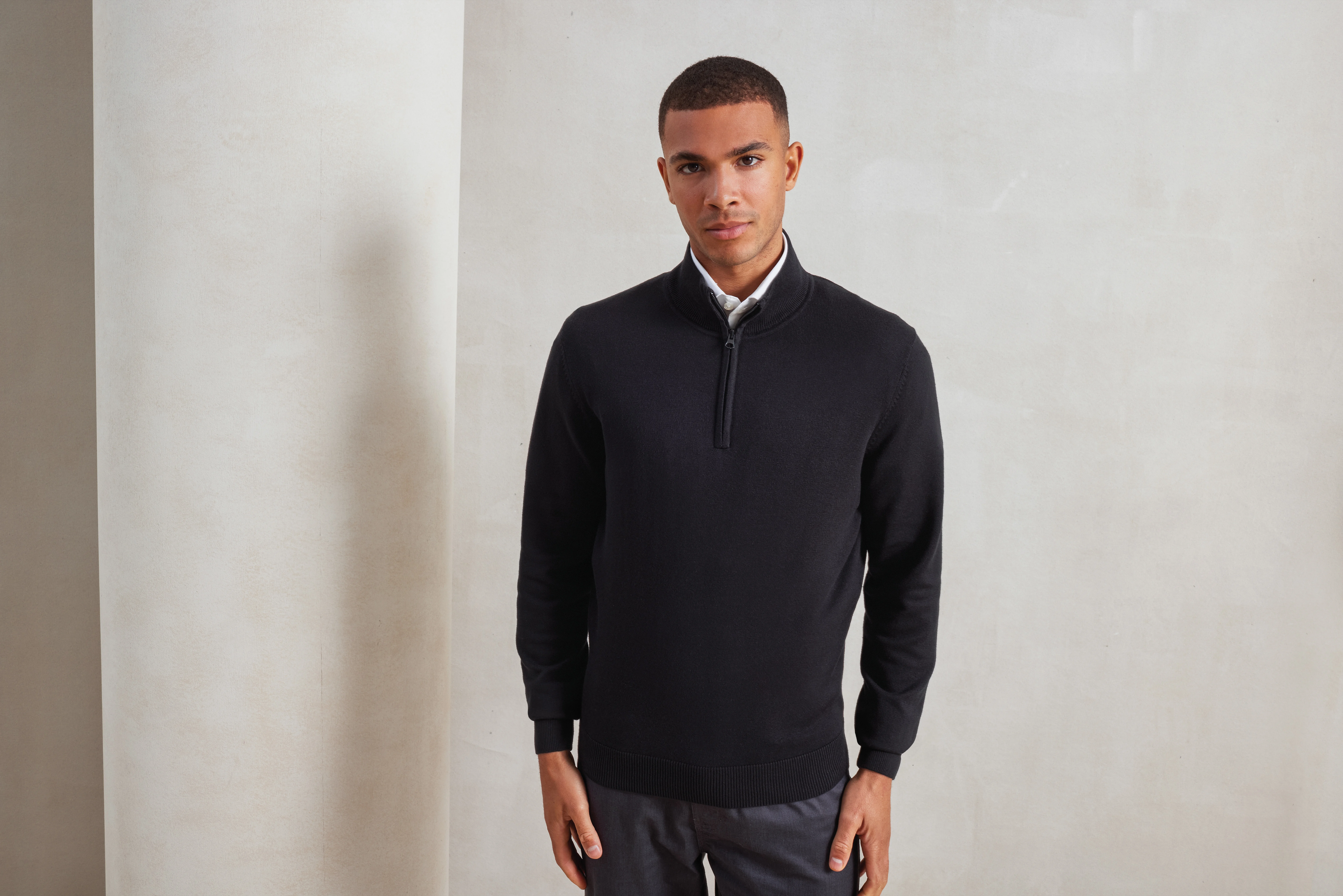 ¼ zip knitted sweater