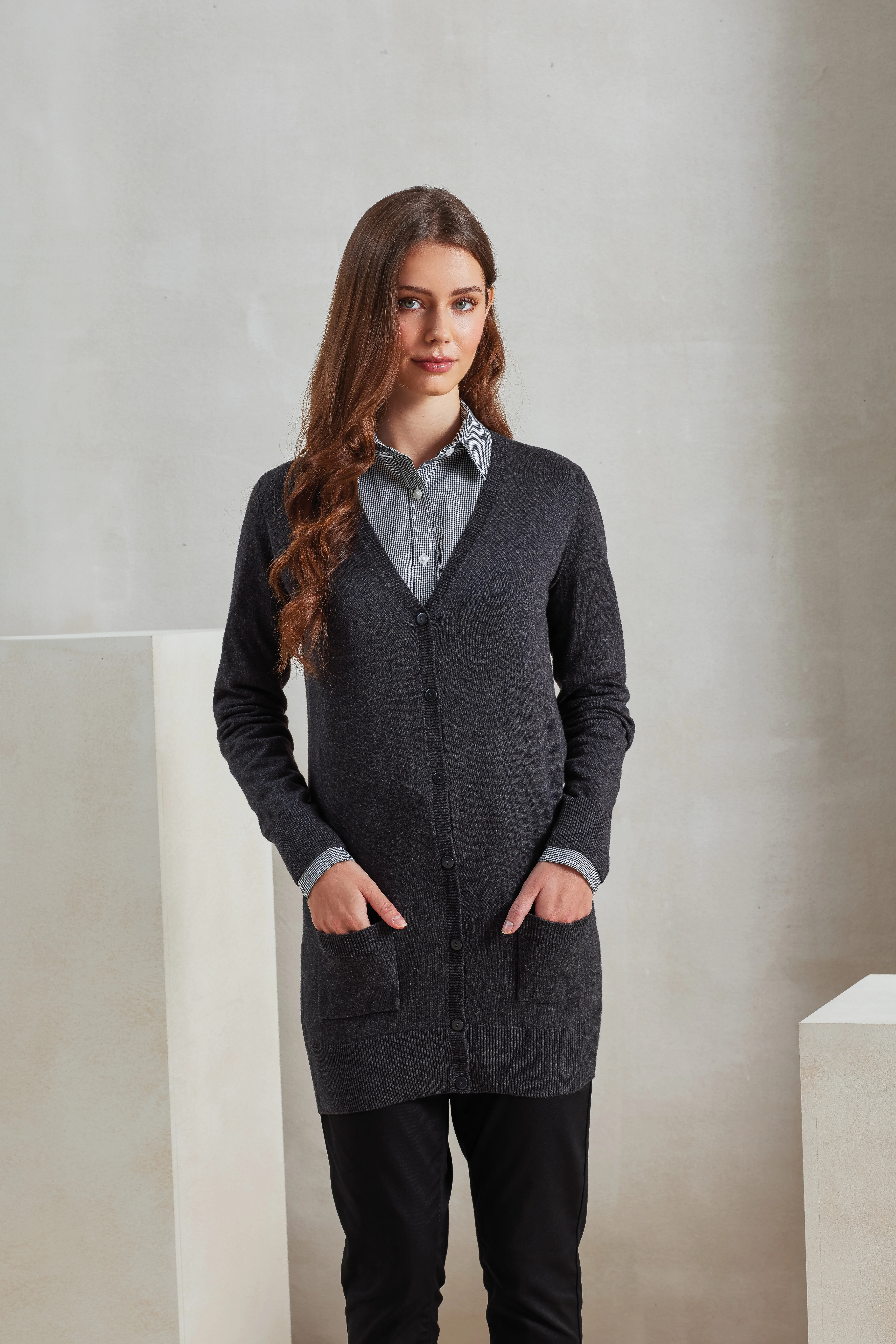 Women's longline knitted cardigan