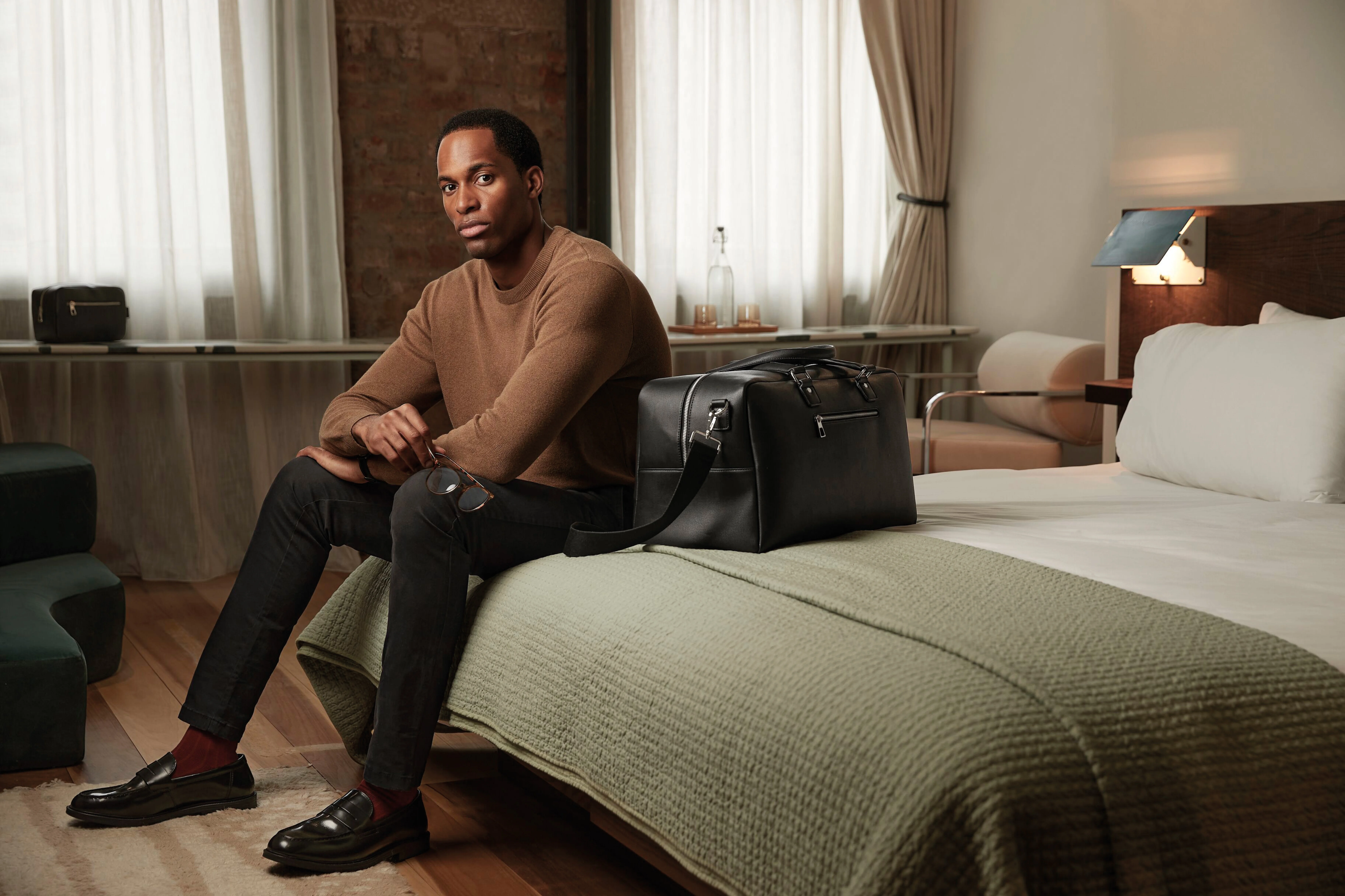 Tailored luxe PU wash bag