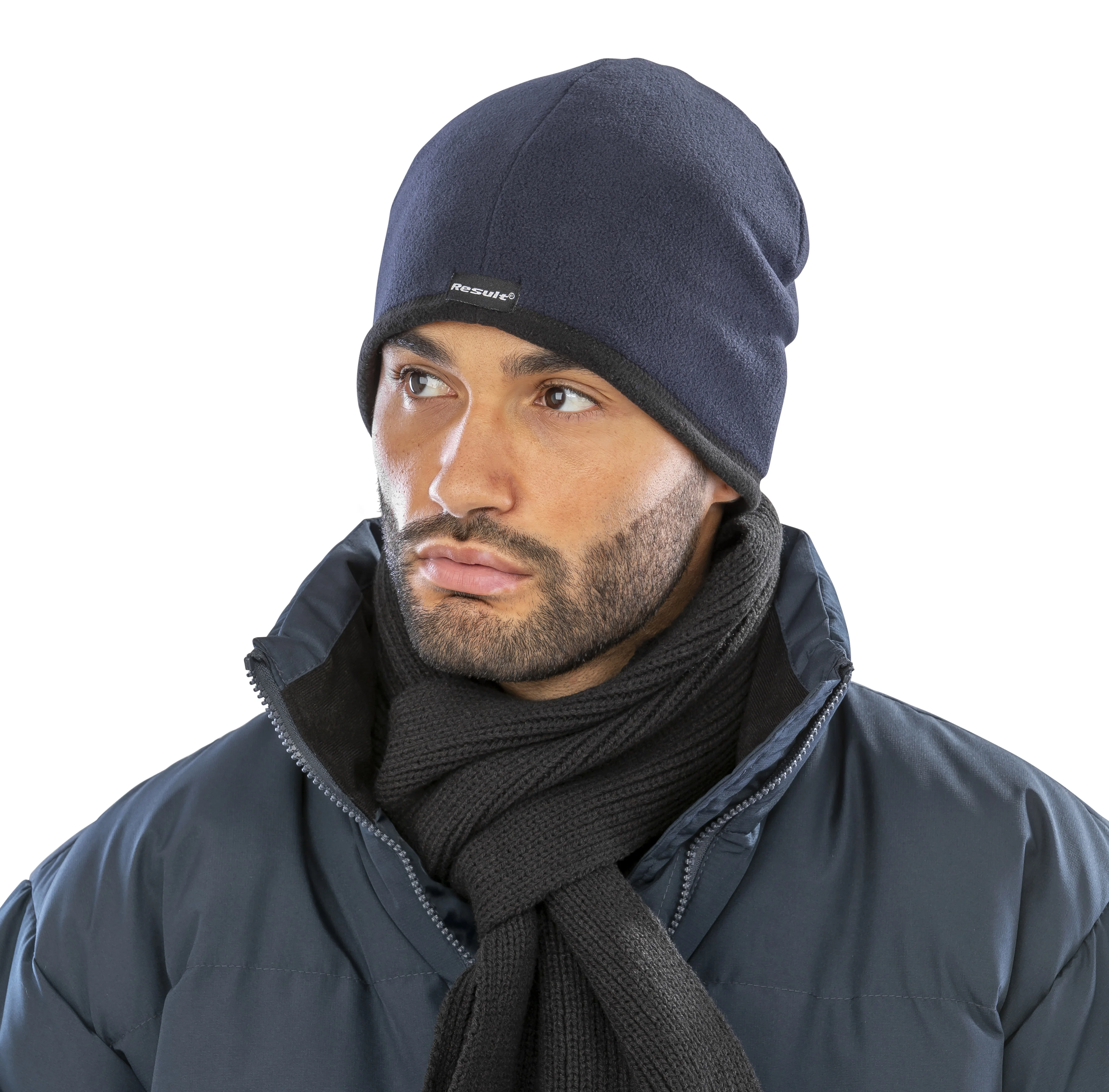 Reversible microfleece bob hat