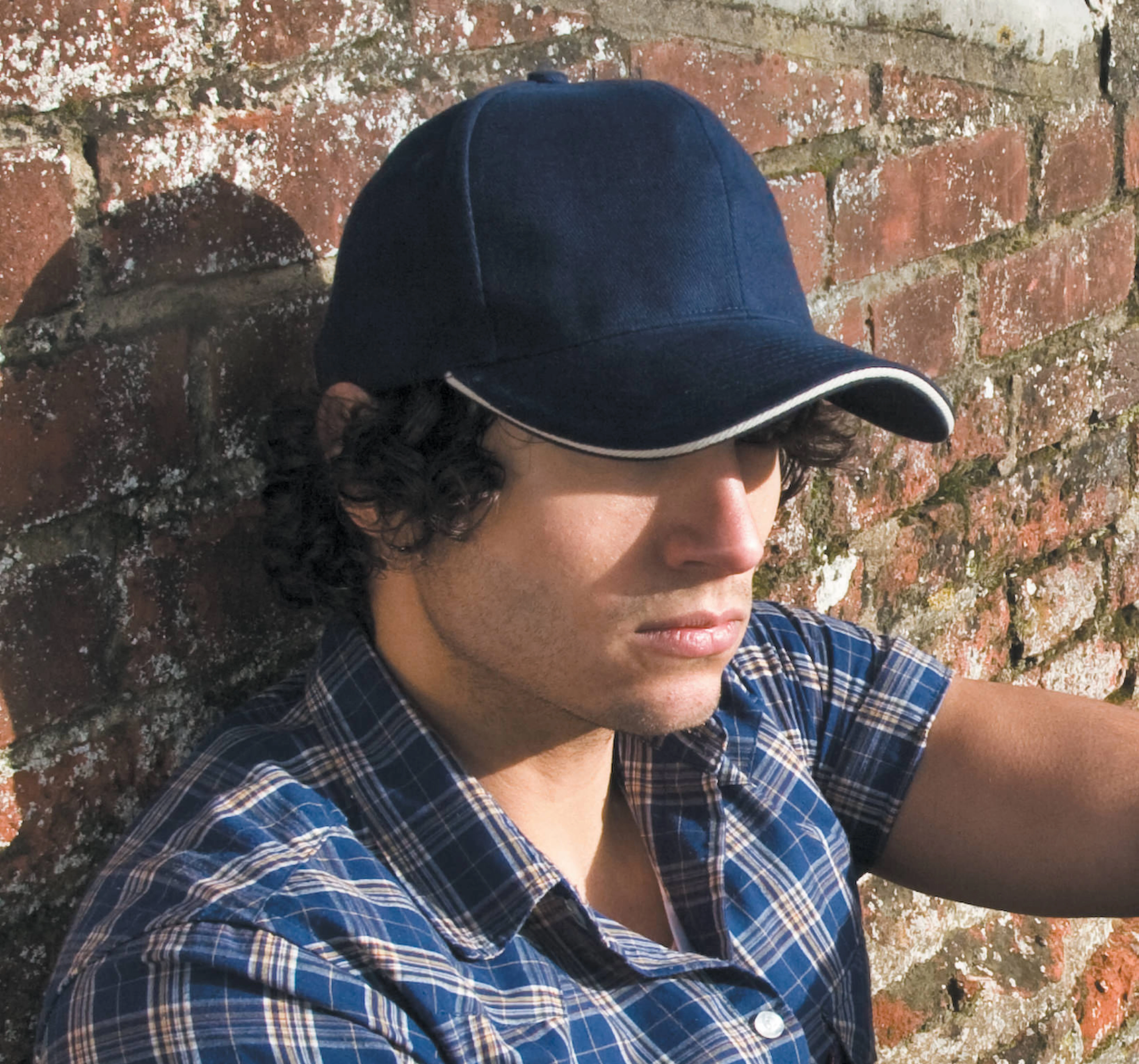 Pro-style heavy cotton cap with sandwich peak