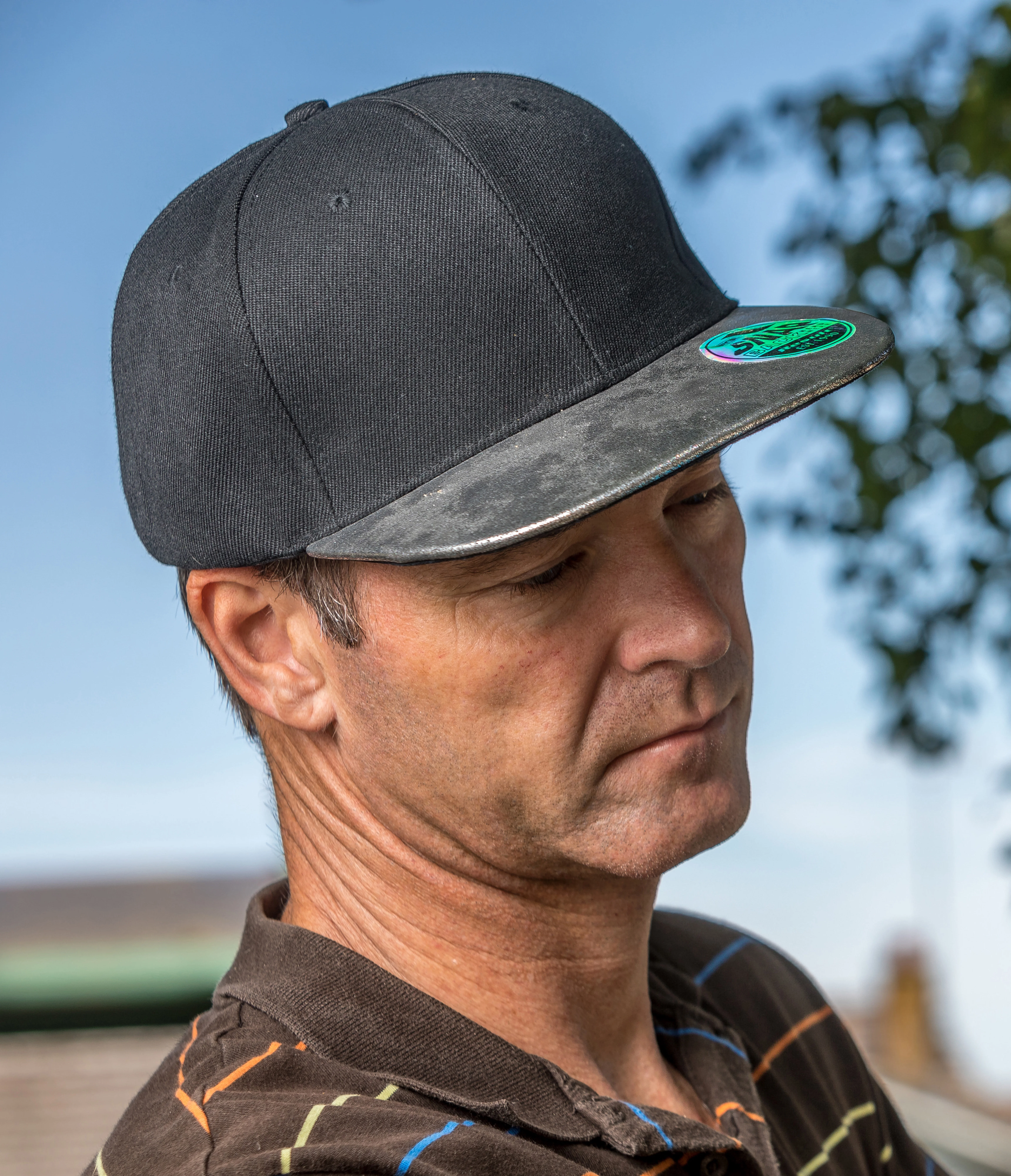 Bronx glitter flat peak snapback cap