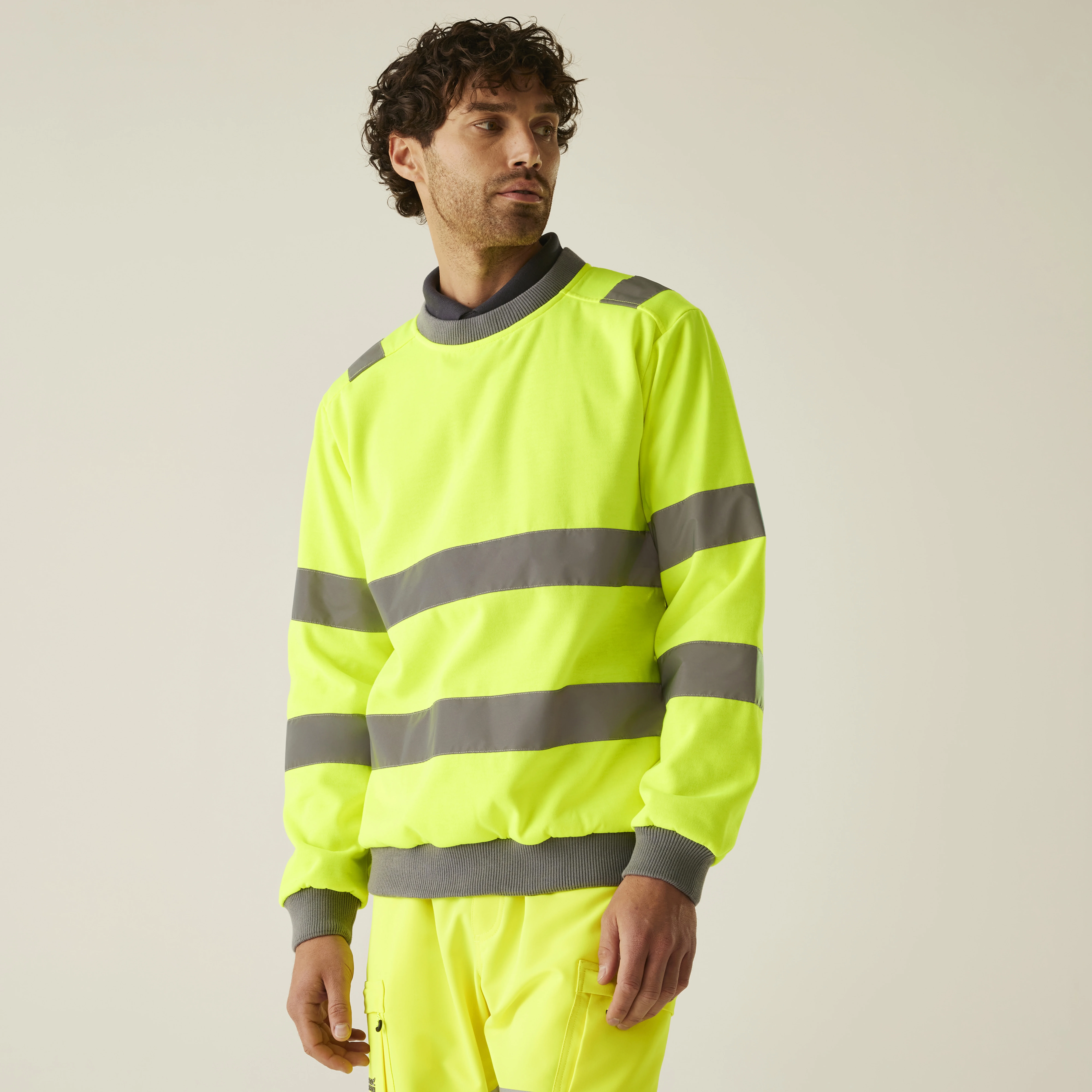Hi-vis Pro contrast crew neck sweatshirt