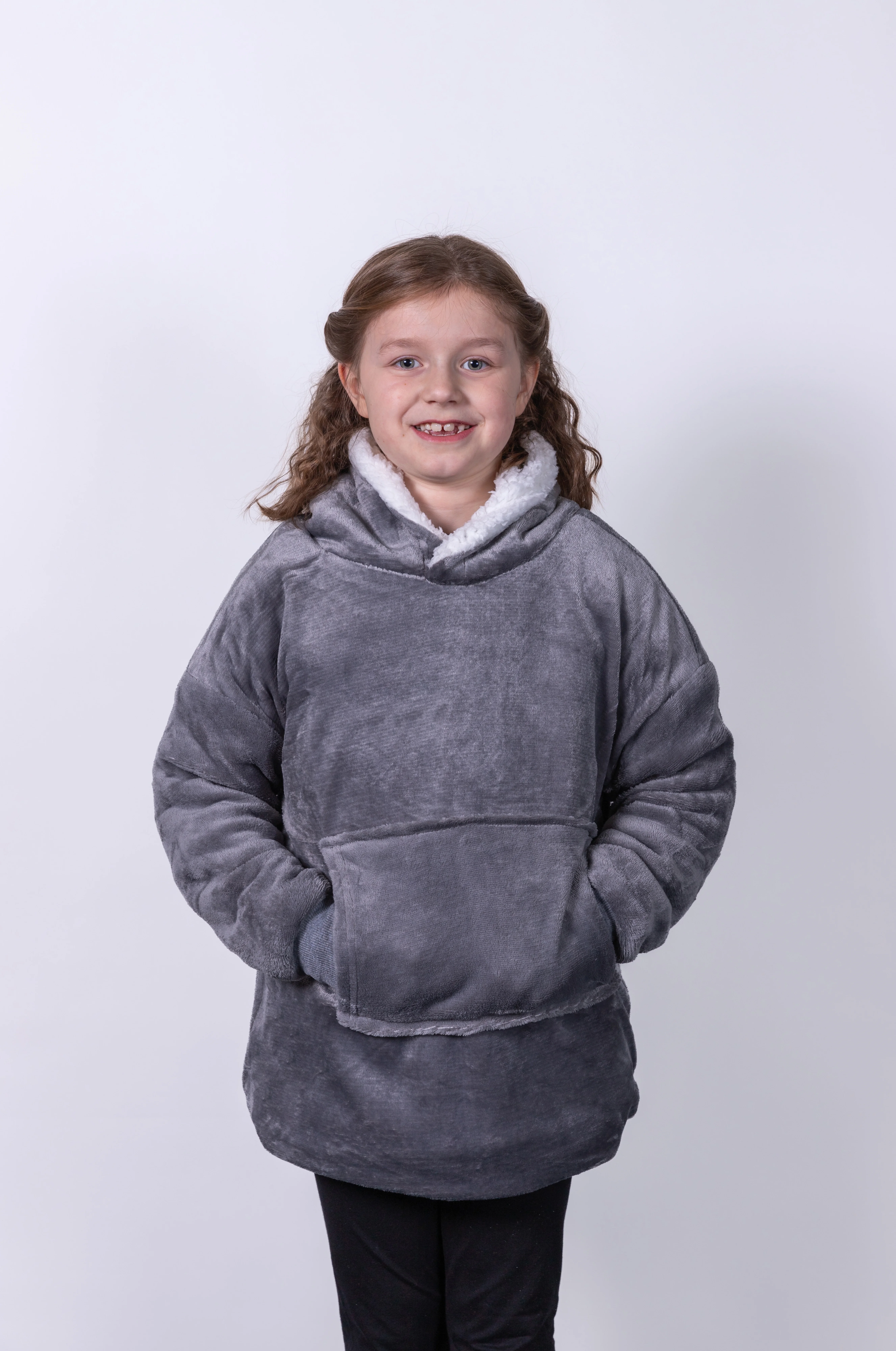 The Kids Ribbon oversized cosy reversible sherpa hoodie