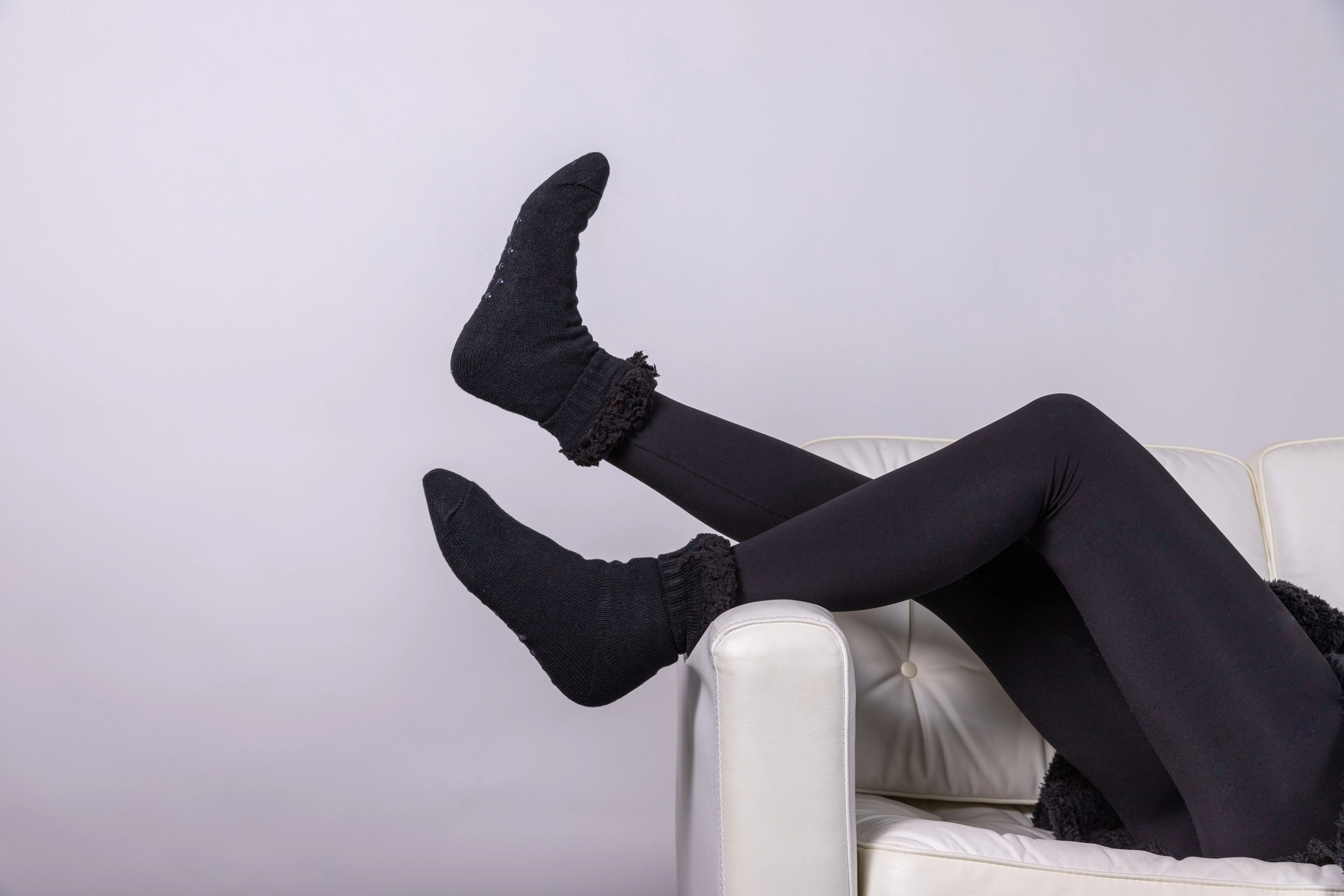 Adult sherpa socks with turndown