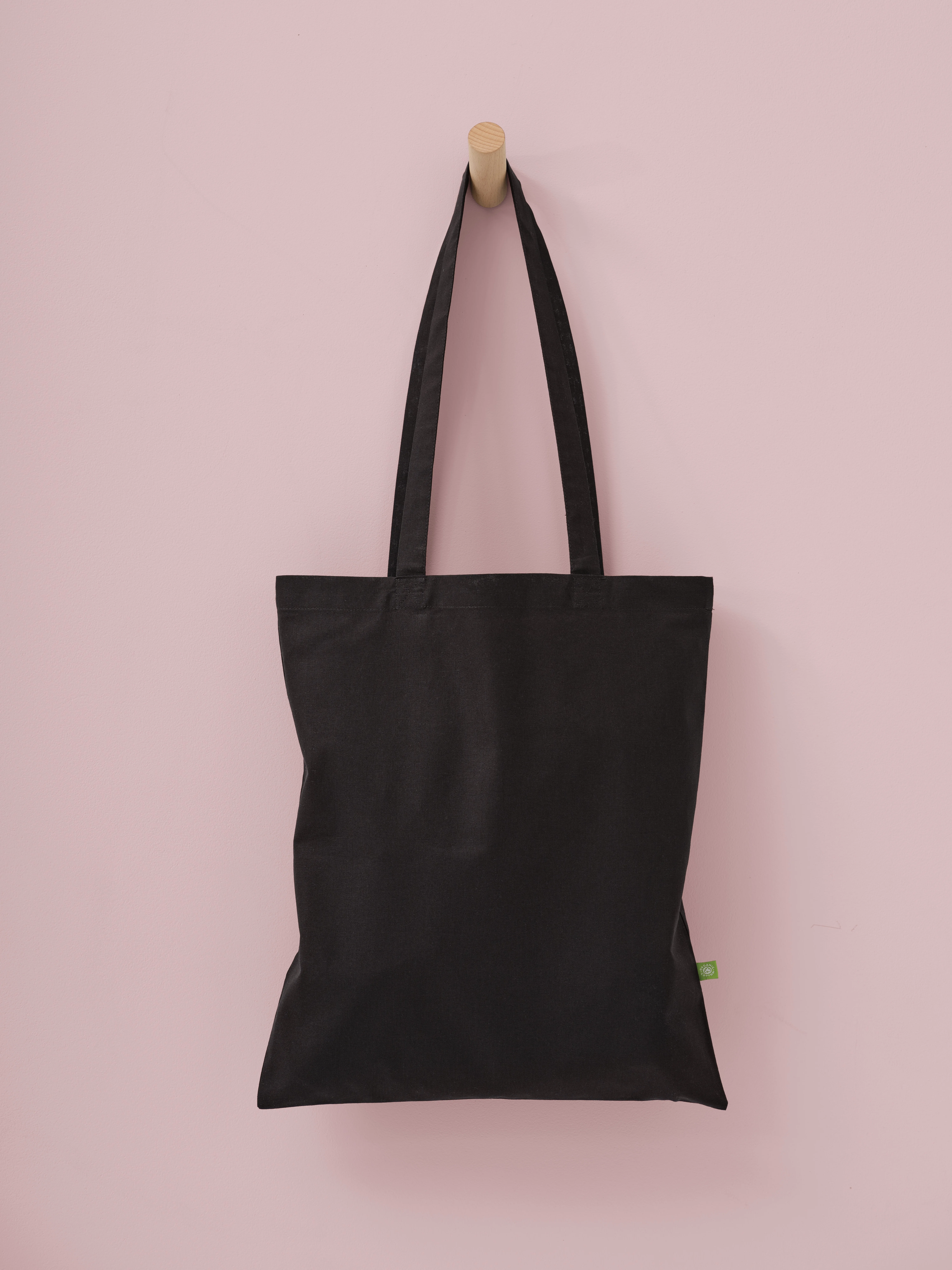 Organic cotton shopper long handle