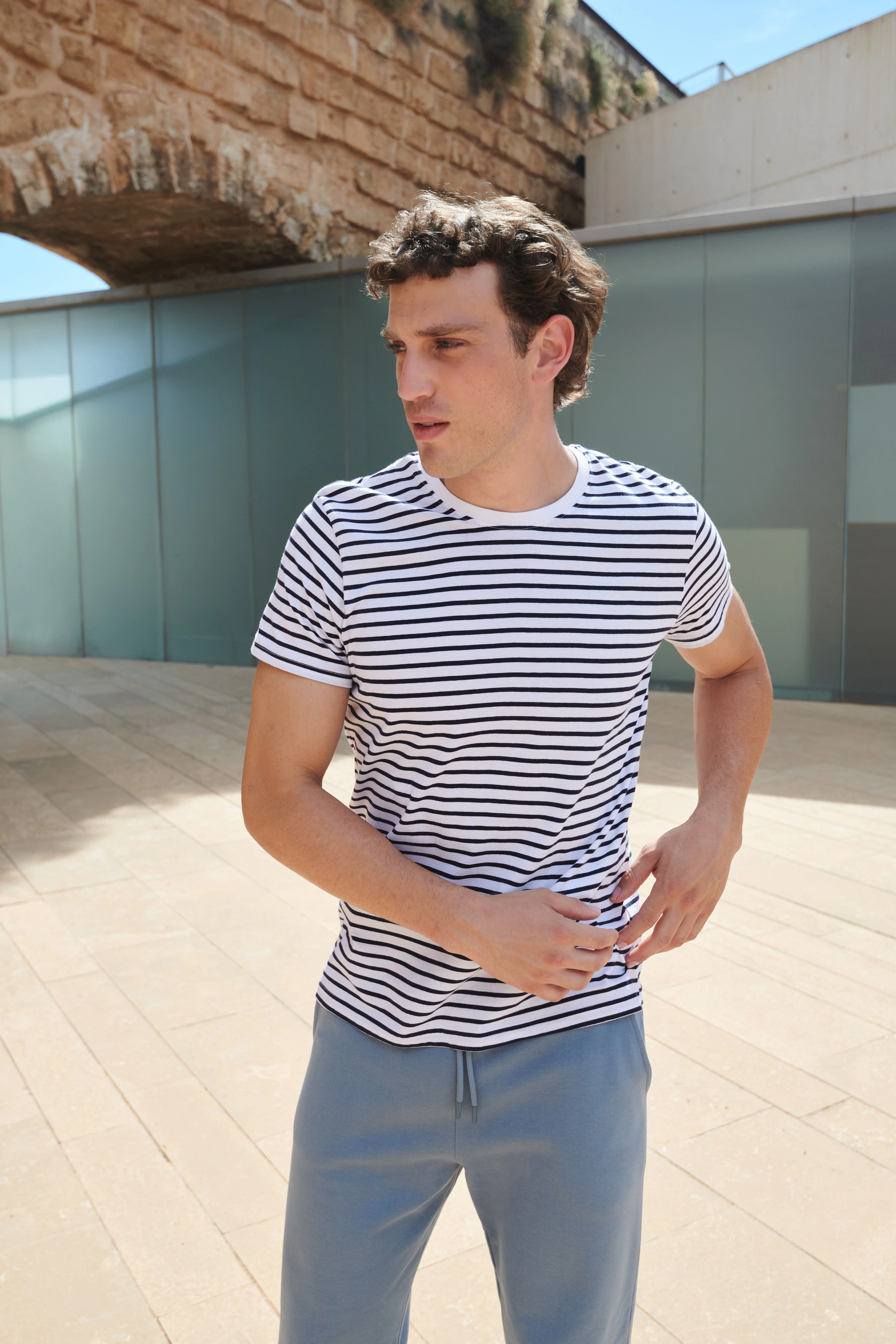 Unisex striped T