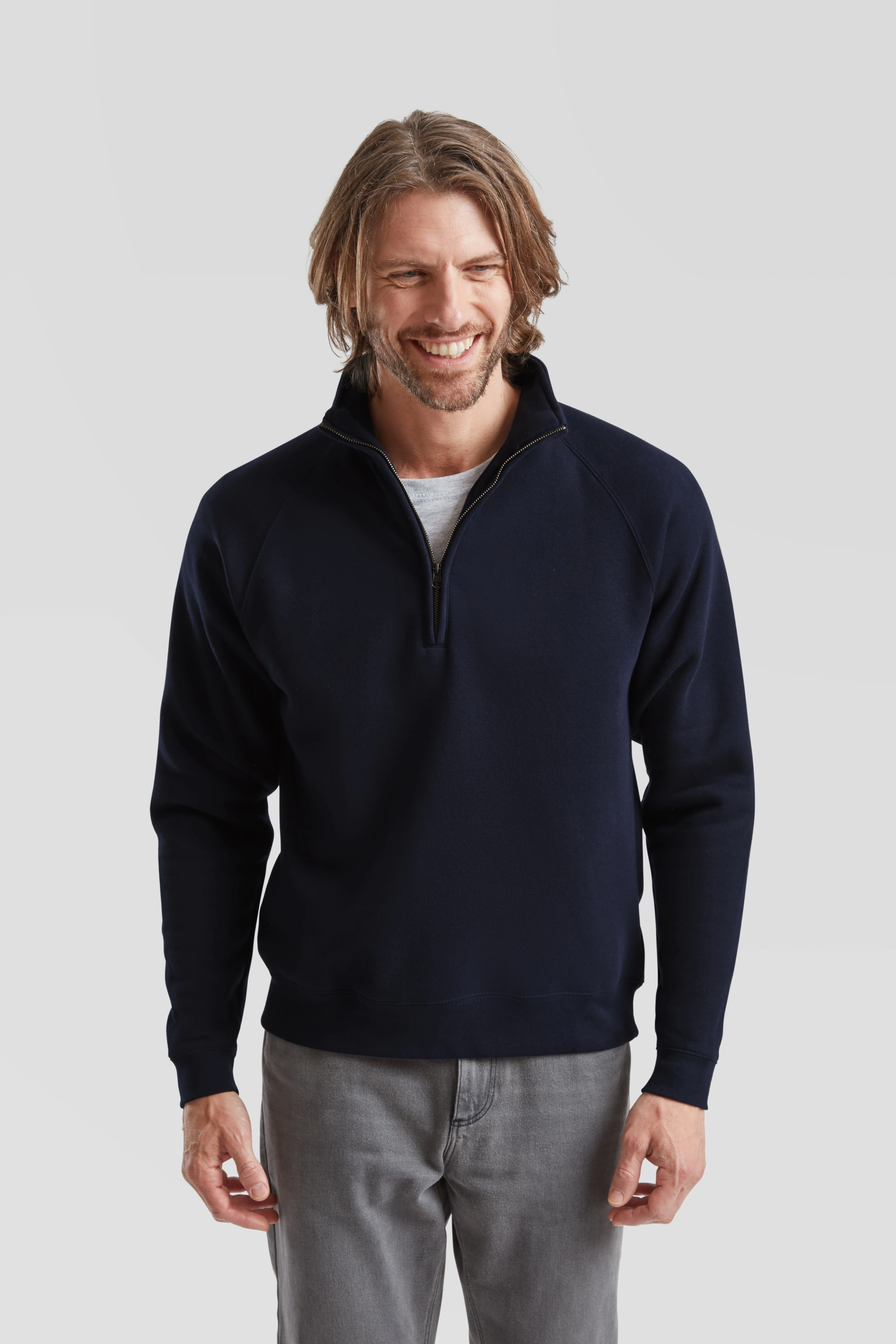 Premium 70/30 zip-neck sweatshirt