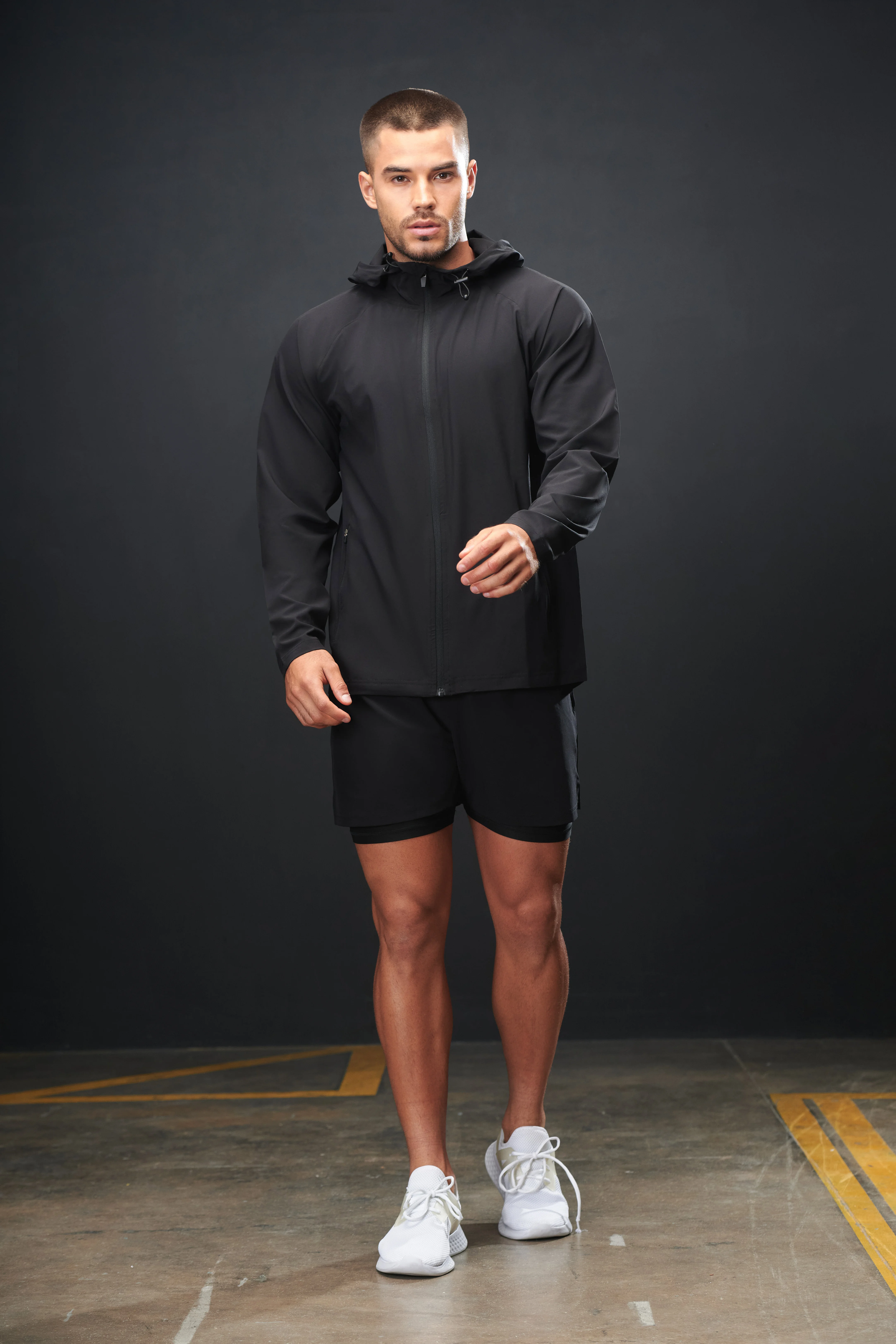 Technical zip-through hoodie