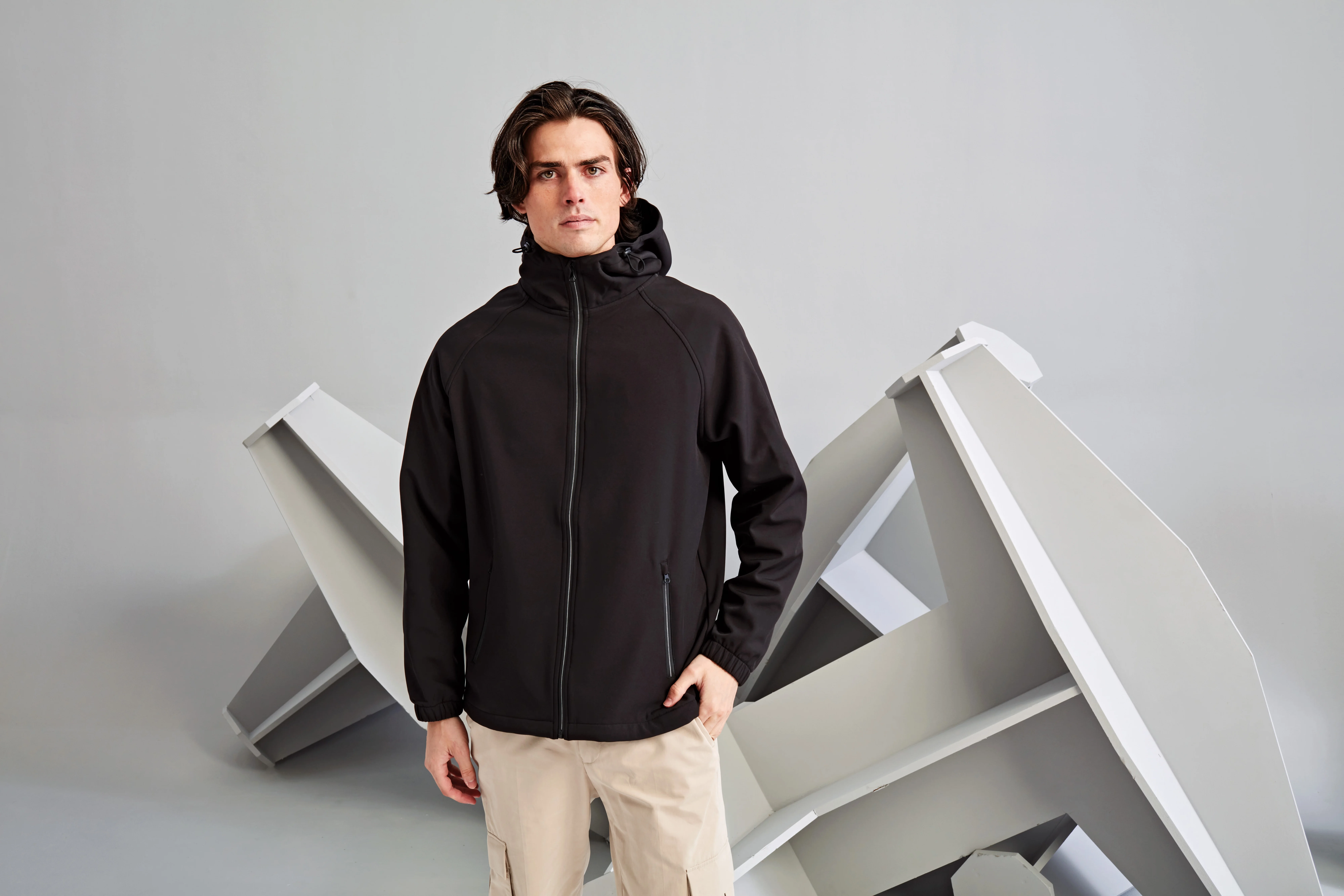 Hooded 2-layer softshell jacket