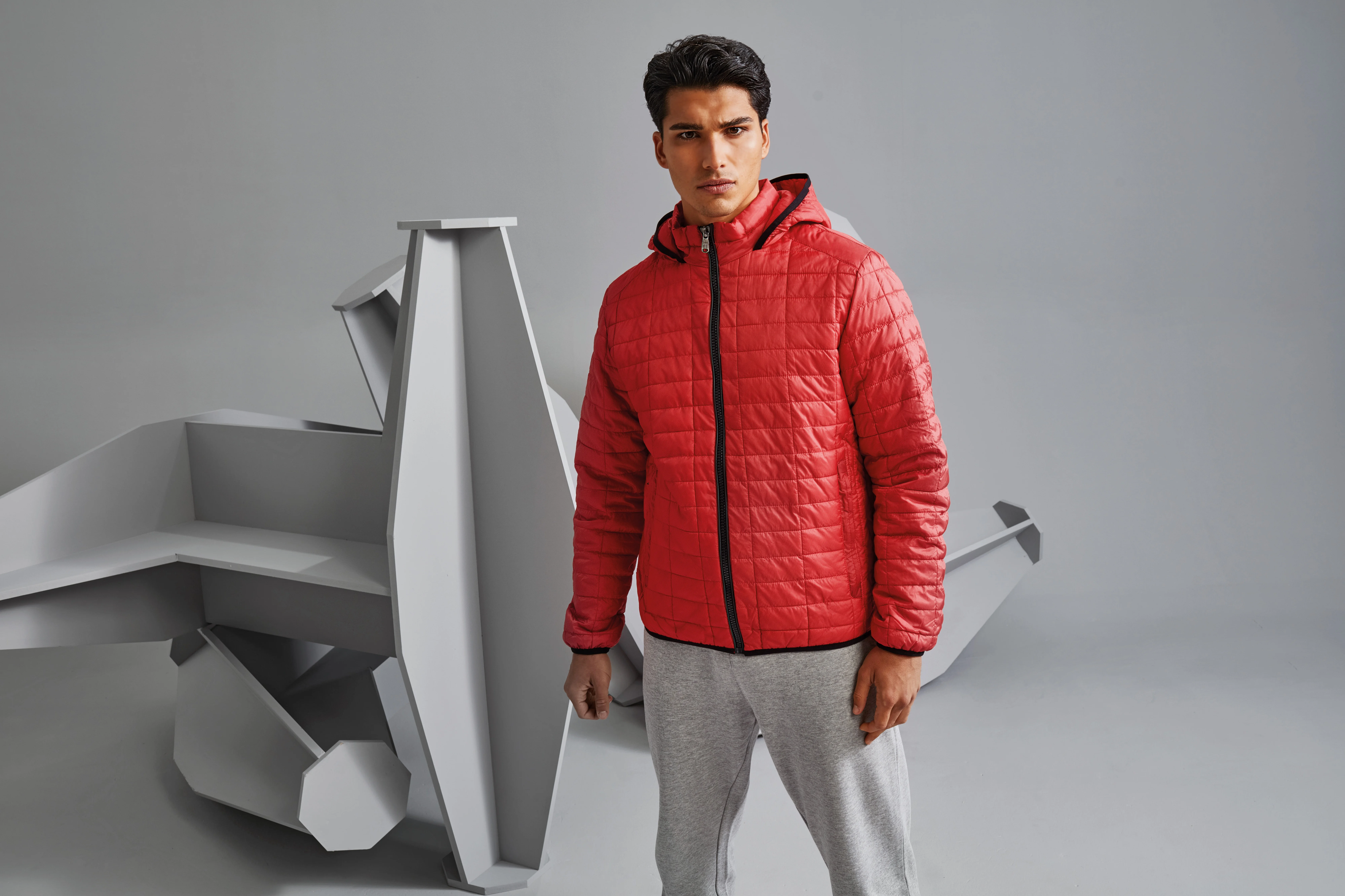 Honeycomb hooded jacket