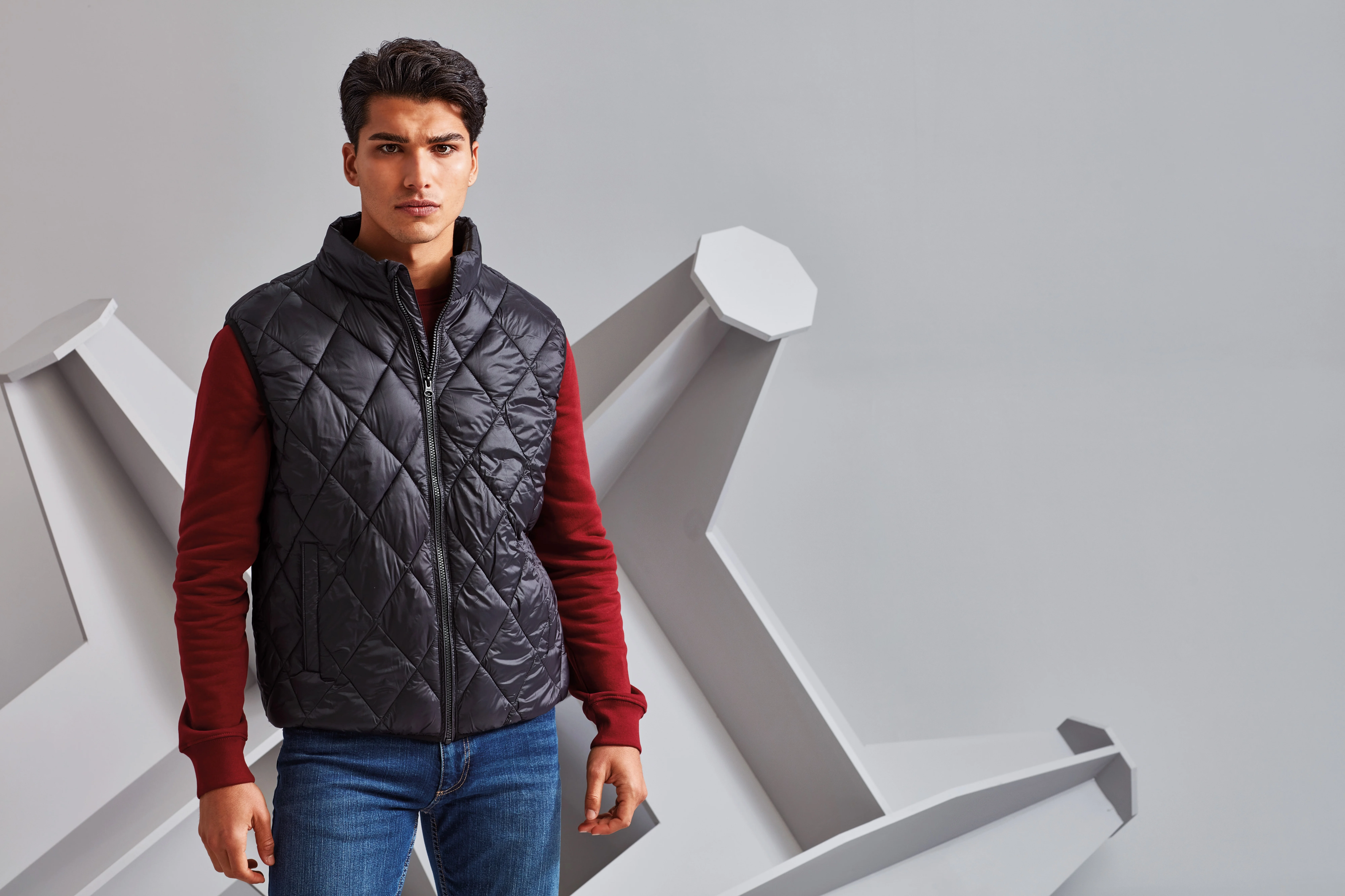 Diamond pane padded gilet