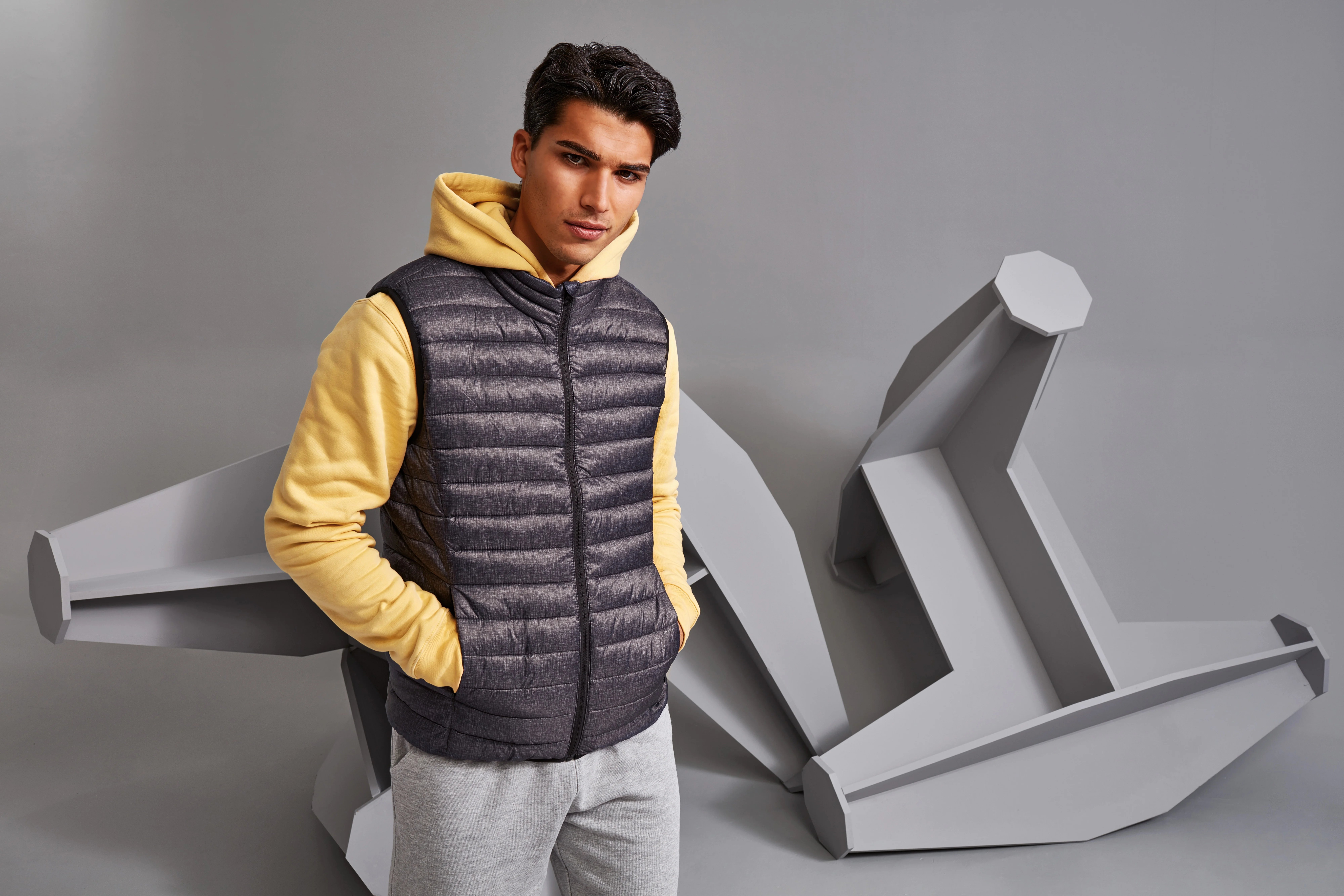 Melange padded gilet