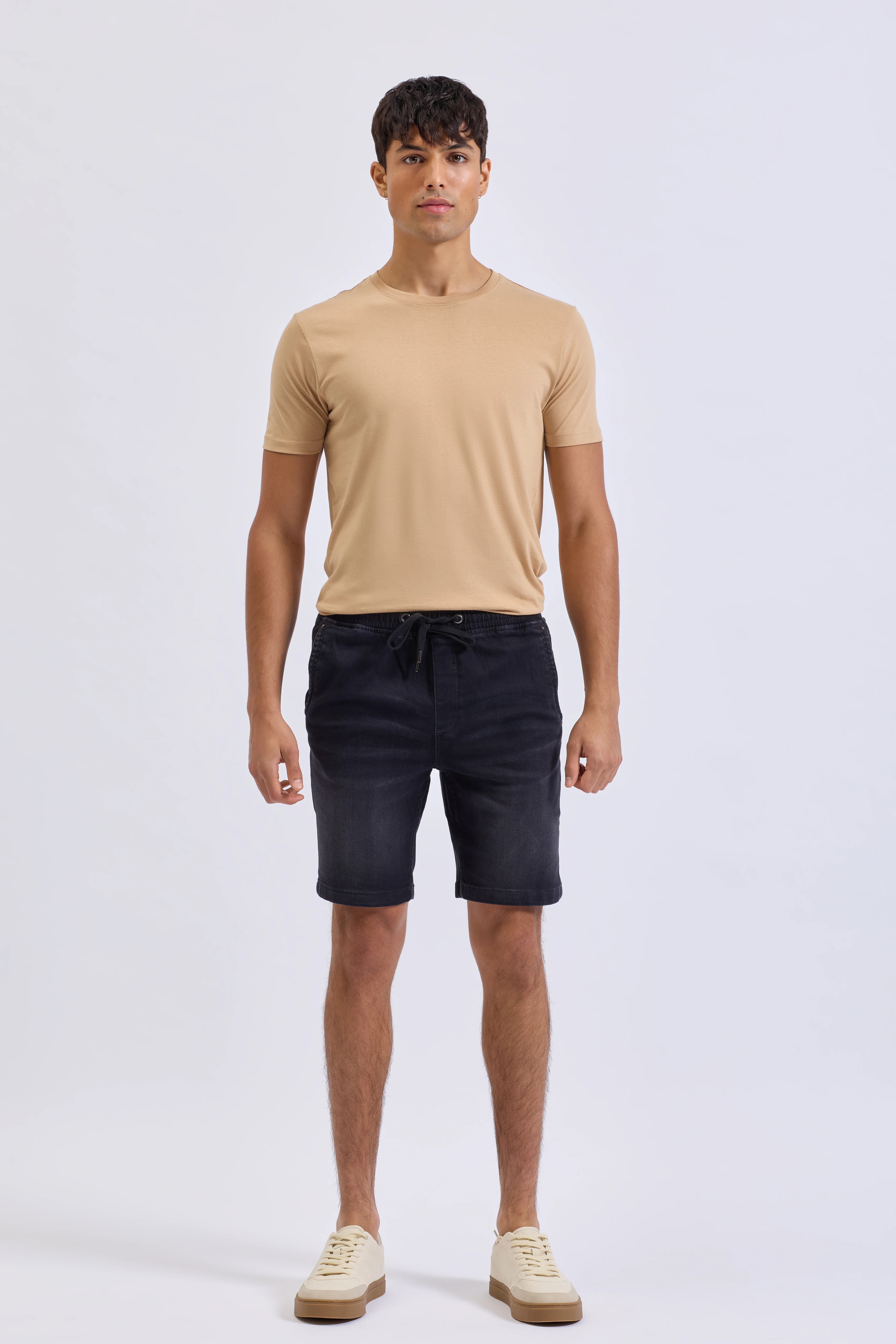 Men’s denim drawstring shorts