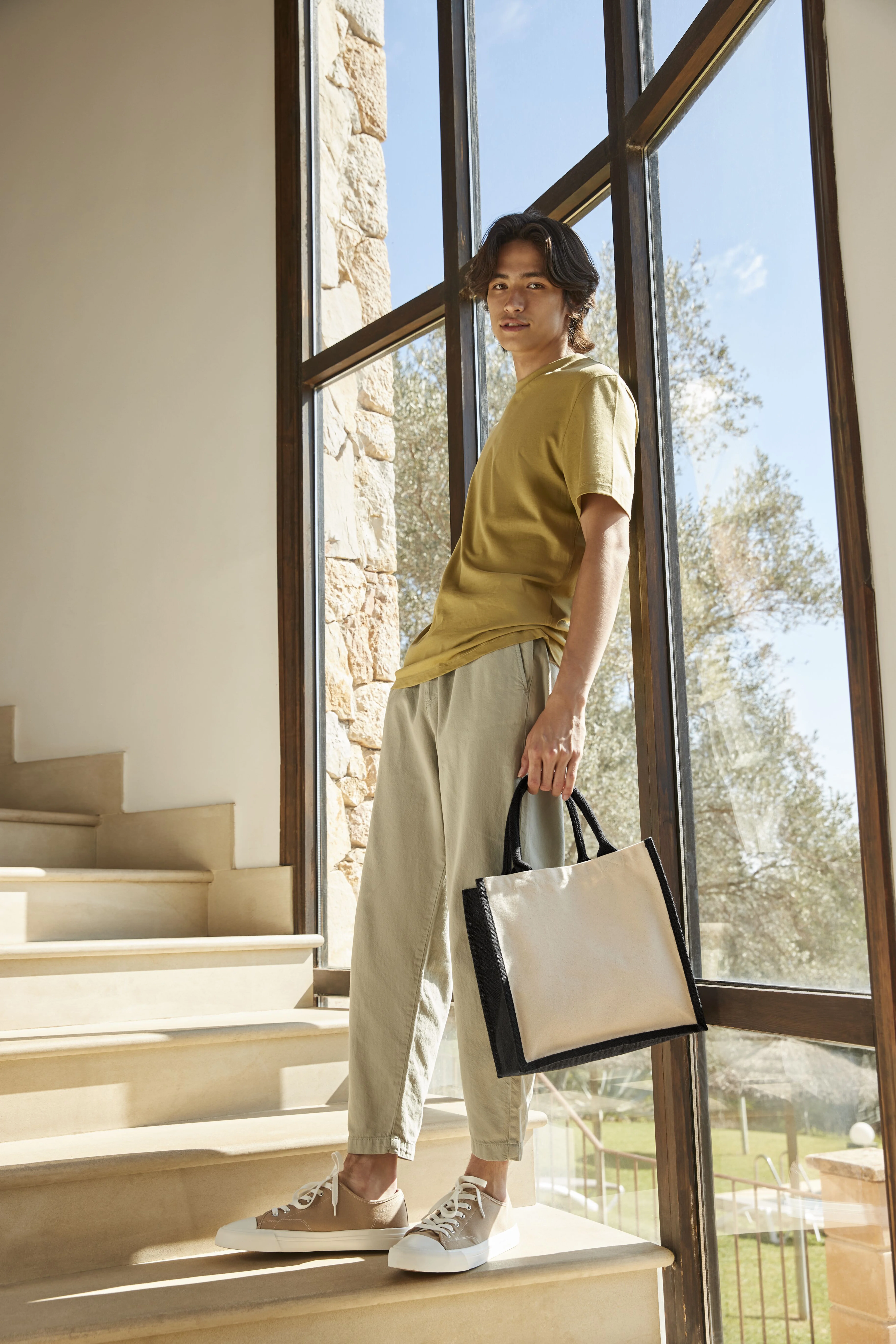 Printers midi jute tote