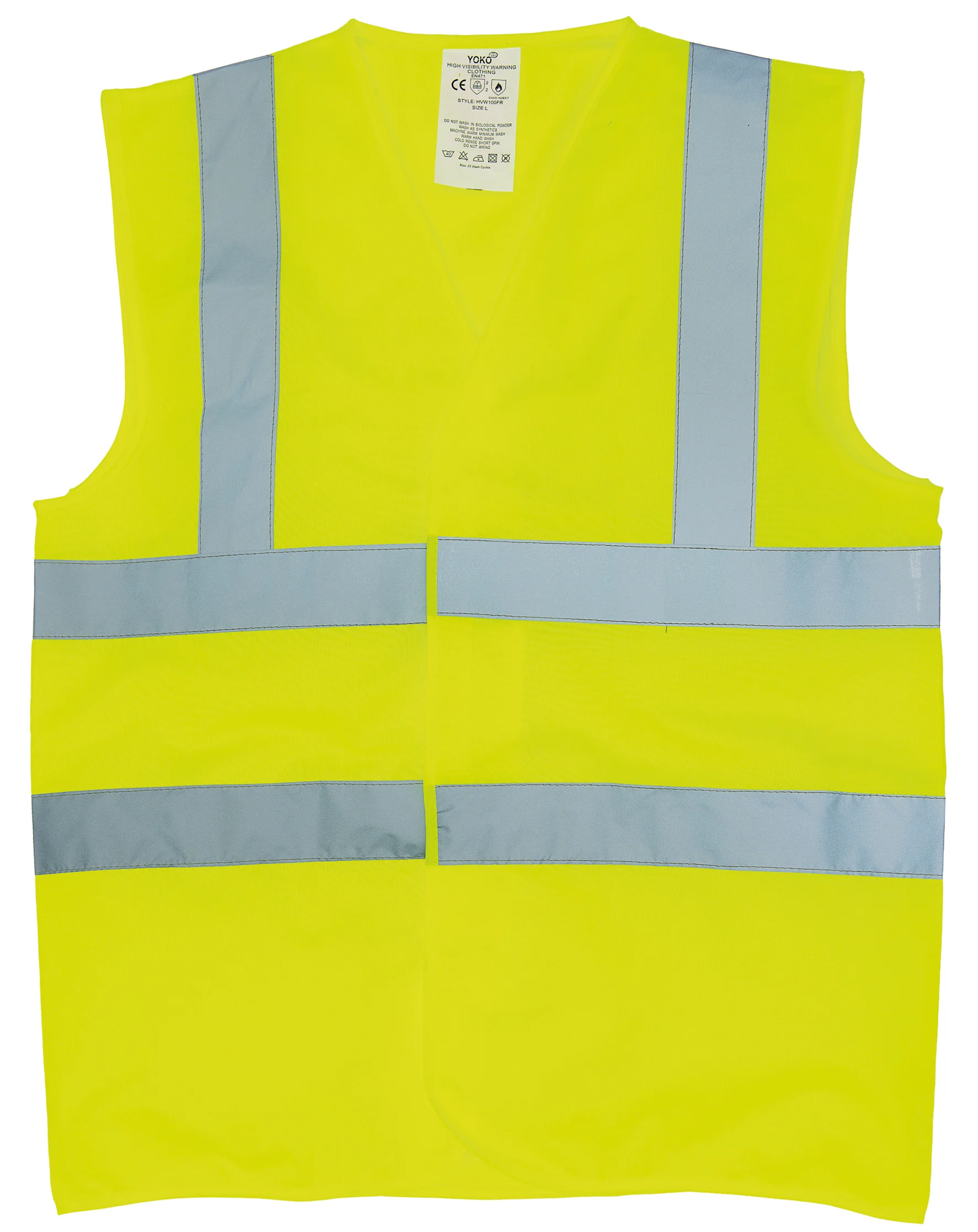Flame-retardant hi-vis sleeveless waistcoat (HVW100FR)