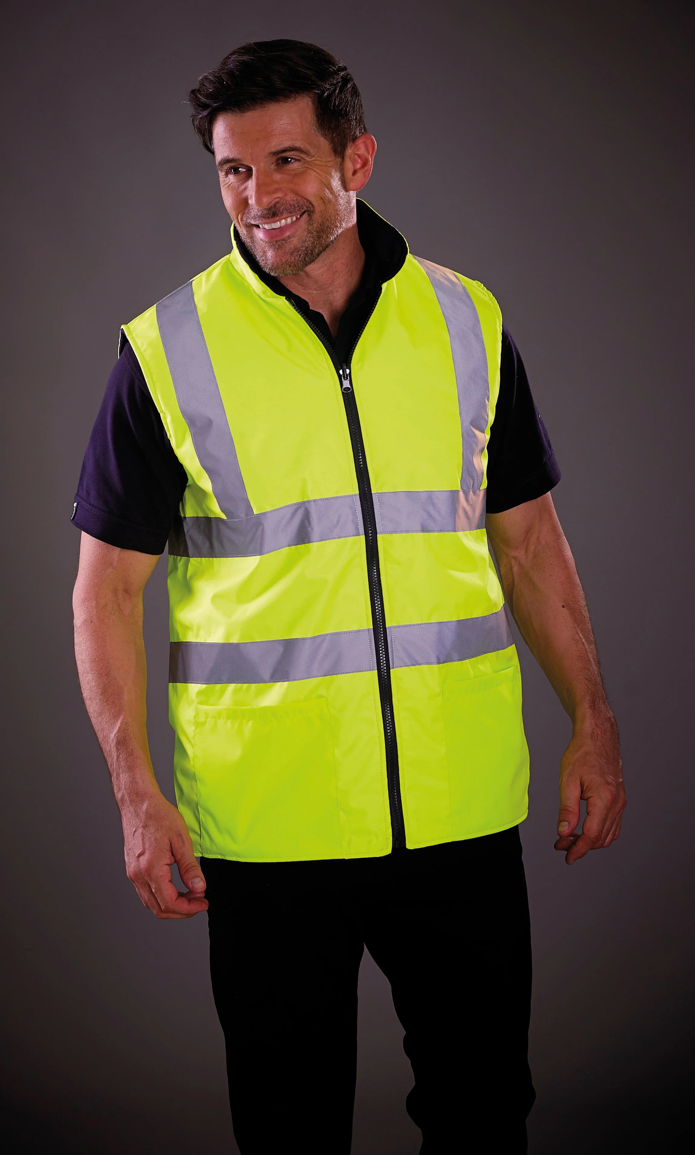 Hi-vis reversible fleece bodywarmer (HV008F)
